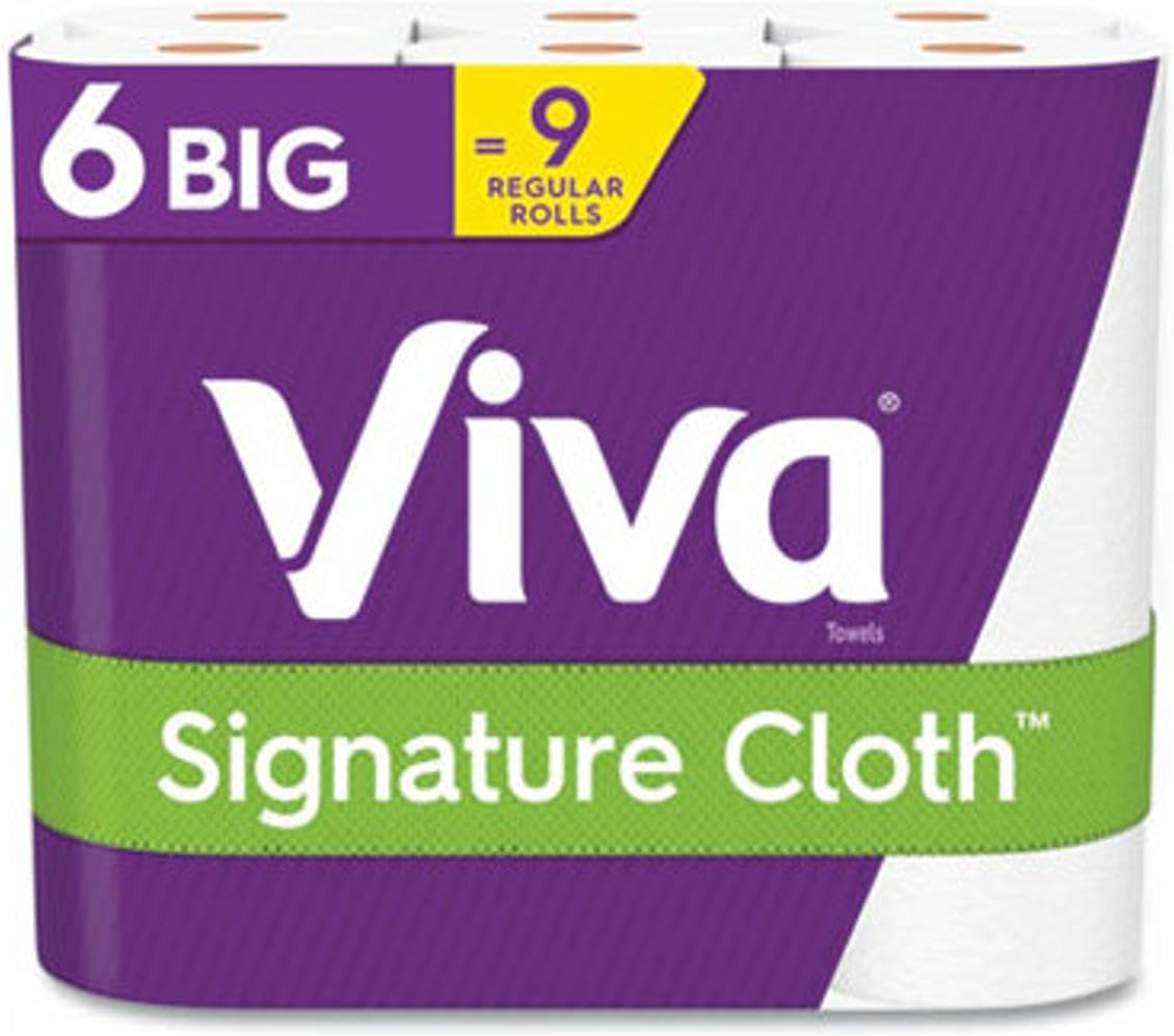 Viva Signature Cloth Paper Towels - Choose-A-Sheet Convenience | 6 Big Rolls (70 Sheets Each)