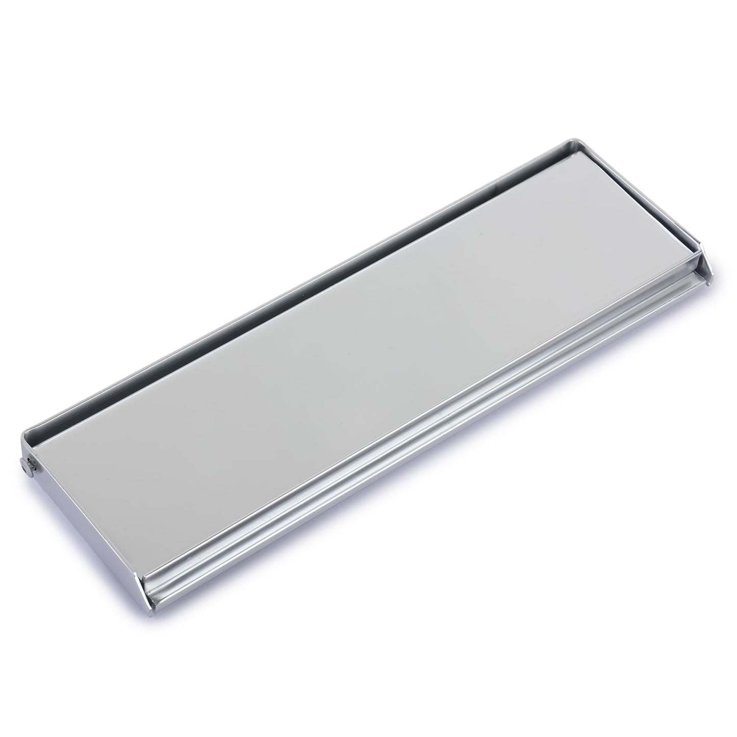 SKANDH Aluminum Letter Plate Mail Slot with Backplate for Front Door | Rectangular Flap Design, Easy Installation | Polish Anodized Silver Finish, 10 x 3 x 0.6 Inches (Pack of 1 with Screws)