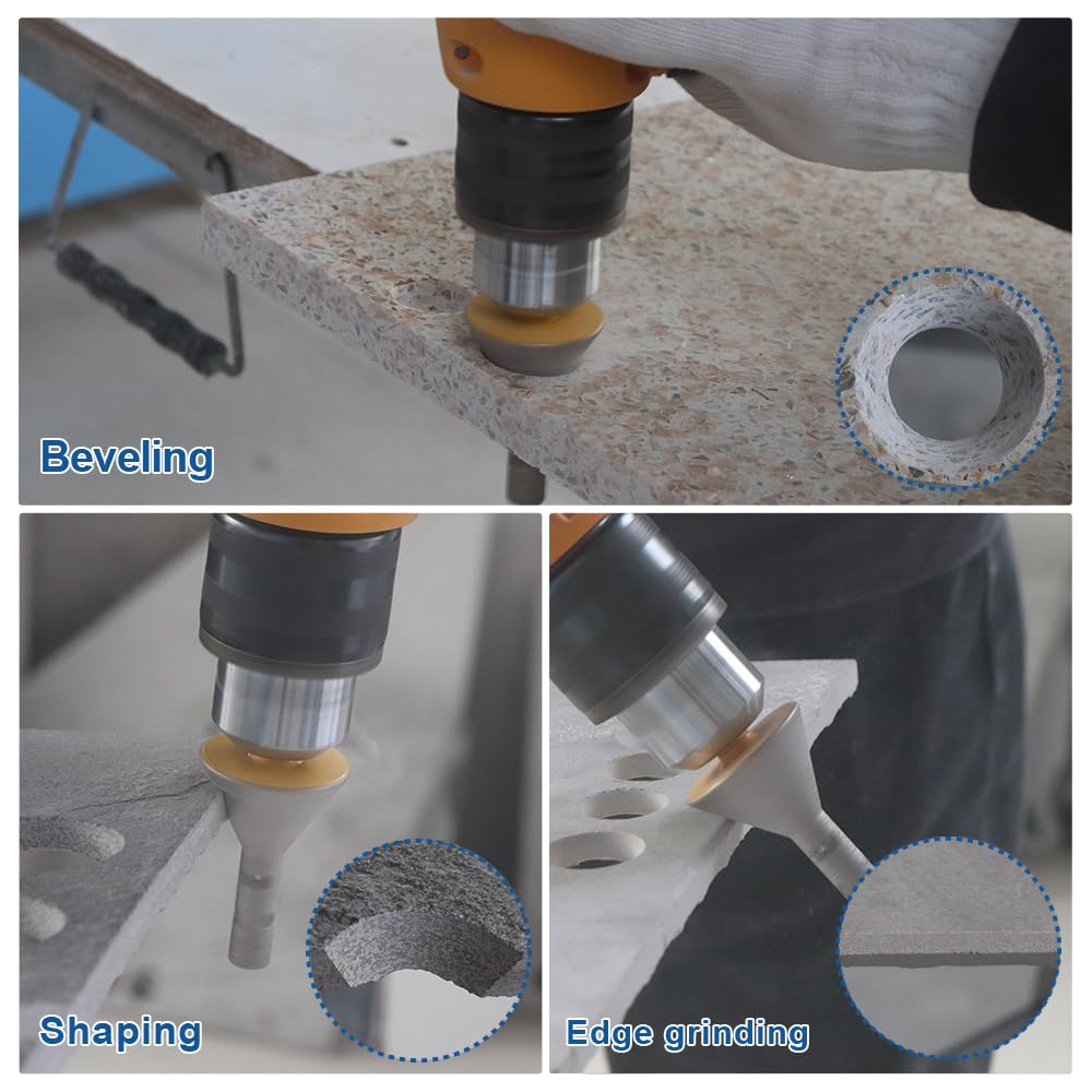 HIGHDRIL 13Pcs Diamond Hole Saw Kit and HIGHDRIL Diamond Beveling Chamfer Bit