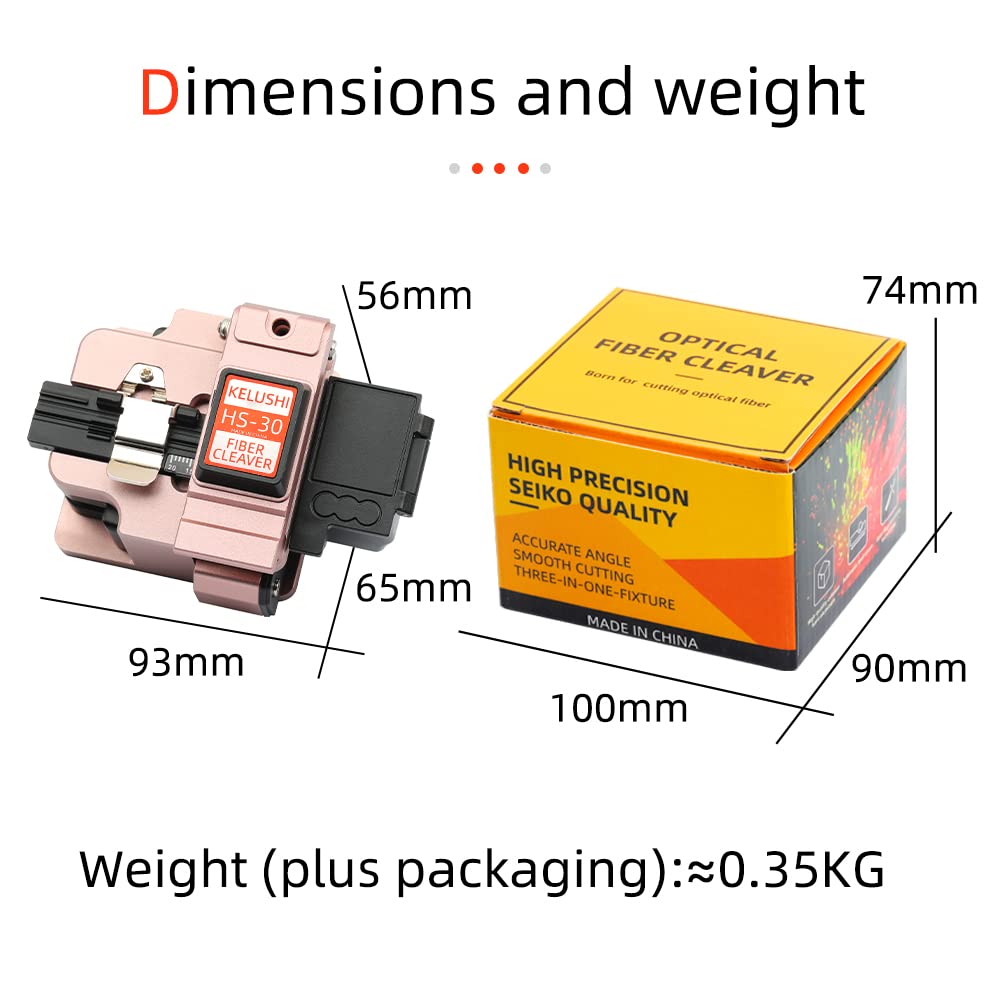 Fiber Cleaver Tool Cable Cutting Knife FTTH Fiber Optic Cables Knife Tools Cutter High Precision Cleavers 24 Surface Blade HS-30 Golden