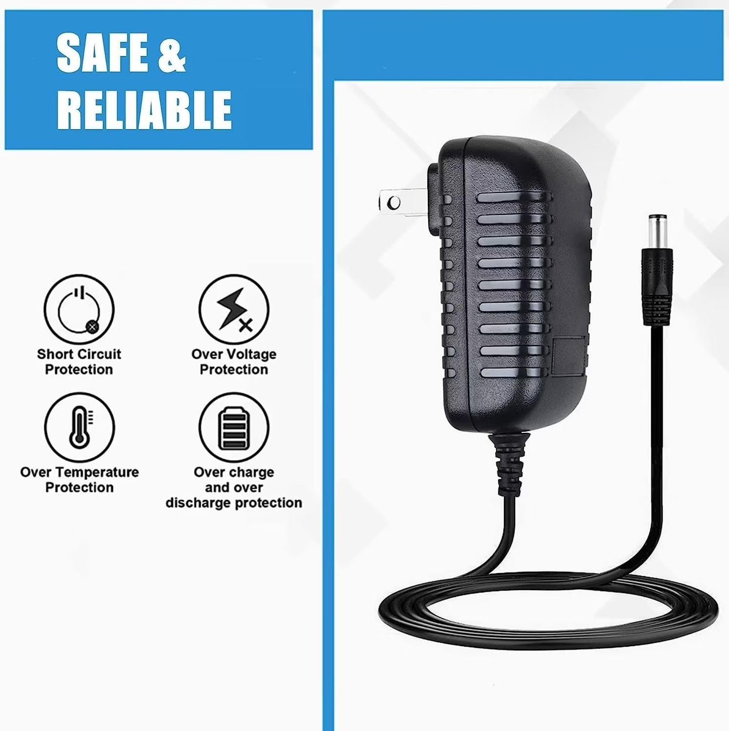 SLLEA MR-44 AC DC Adapter Replacement for Vestax Recorder Power Supply Cord Cable Wall Home