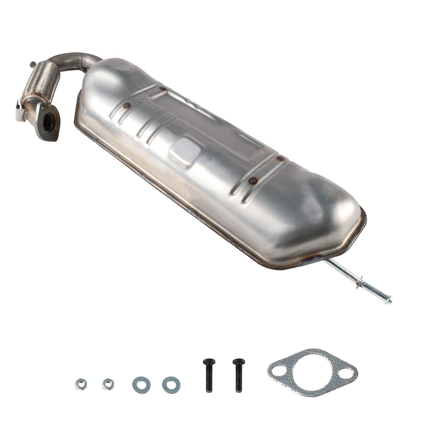 LELEHOKA Stainless Steel Rear Direct Fit Muffler Compatible for Smart Fortwo 2008-2015 1.0L, Automotive Replacement Part