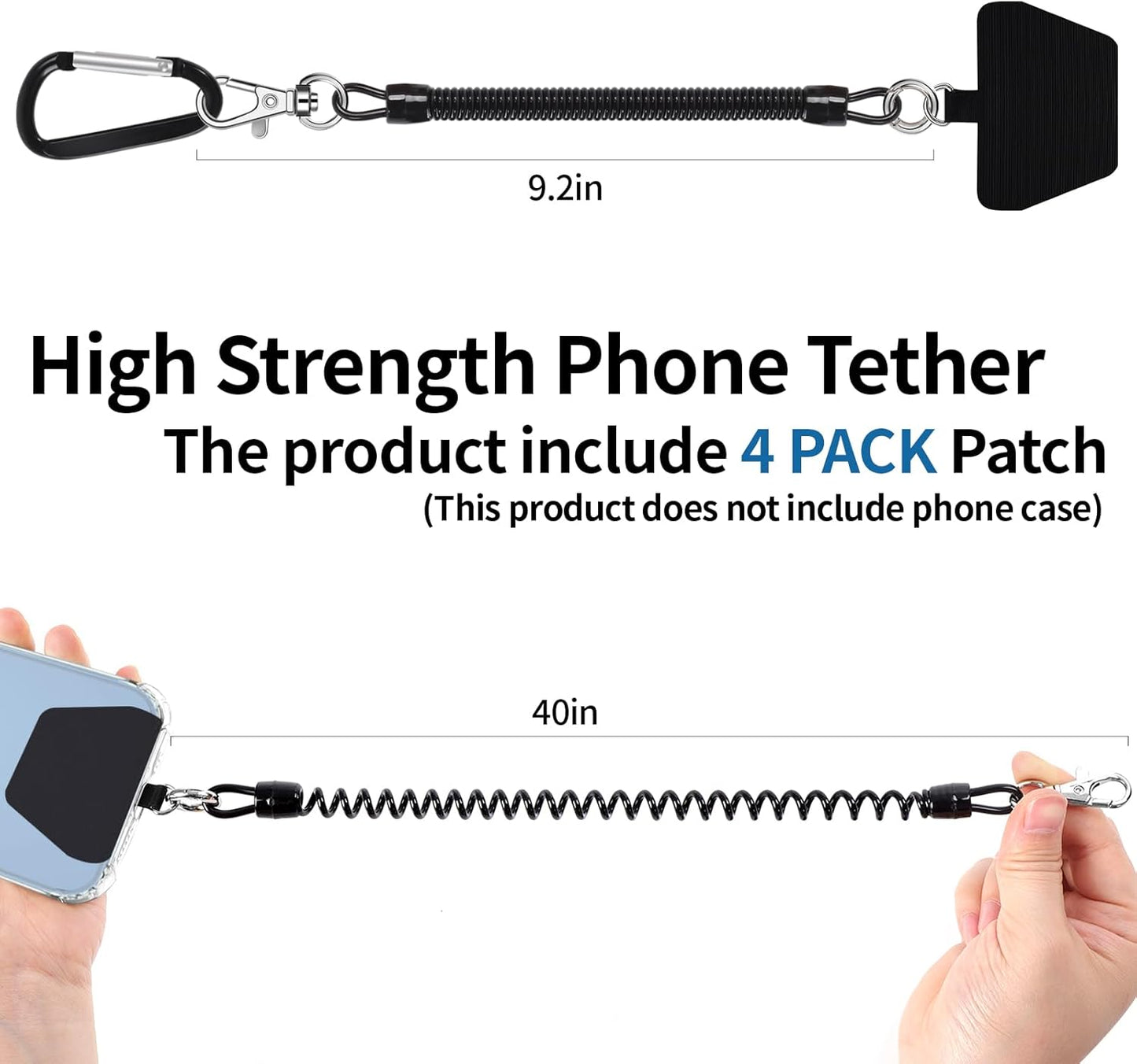 4 2* 4* Doormoon Phone Lanyard Tether with Patch, Cell Phone Lanyard with Phone Tether, Patch for Outdoor Hiking