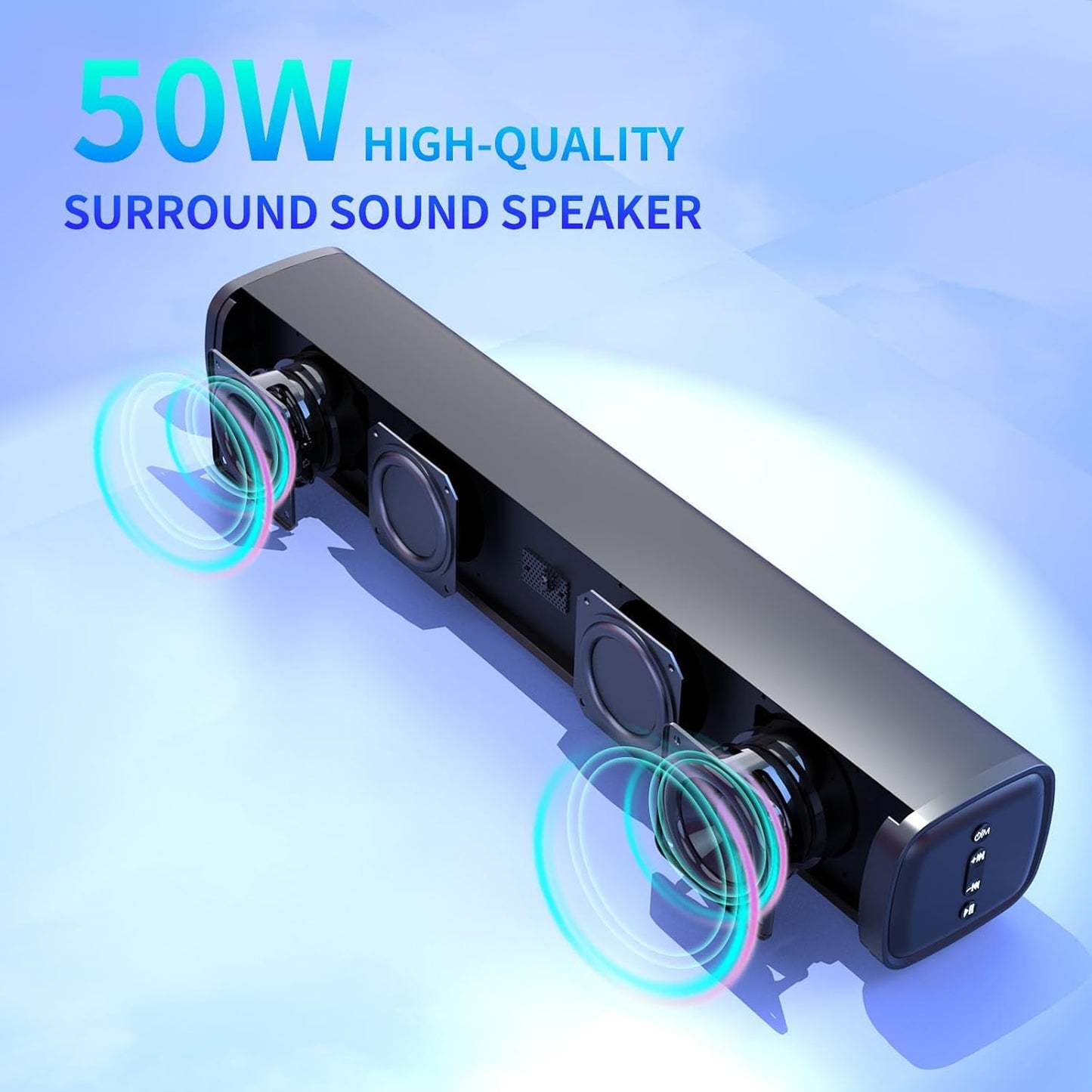 Jierben 50W Sound Bar for Smart TV, Sound Bar, Bluetooth Soundbar for TV, Surround Sound Speakers
