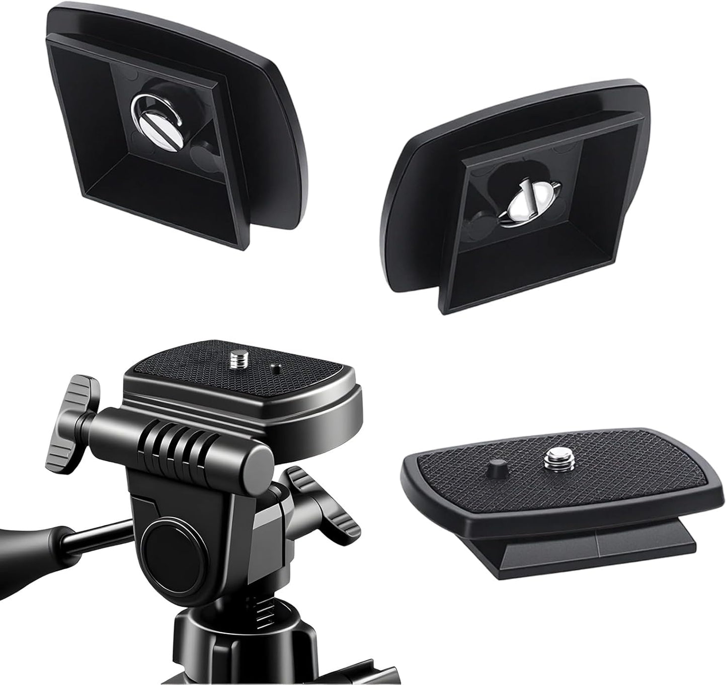 Alrhso 2 Pack 63x48mm Camera Quick Release Plate Universal Tripod Quick Release Plate Camera Mount Adapter Replacement
