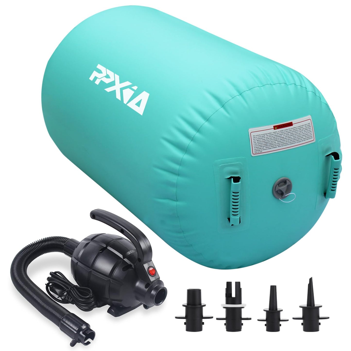 PPXIA Gymnastics Air Roller Air Barrel Inflatable Tumbling Octagon, Backhandspring Mat Backbend Gymnastic Equipment Tumble Track for Kids Training Cheerleading Home Use with Electric Pump