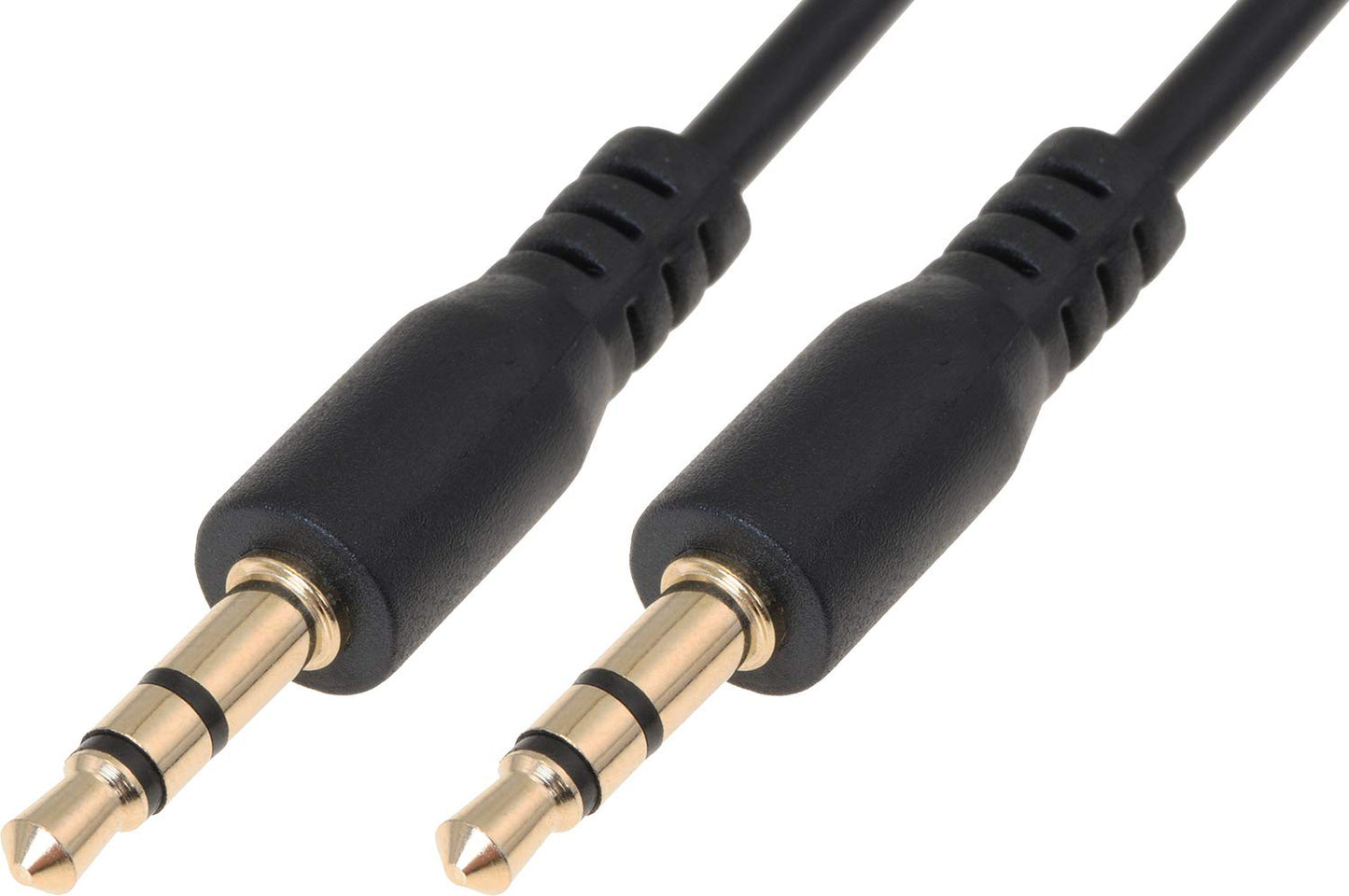 0.6ft 3,5mm valonic Short Audio Cable - - - AUX Cord for car, TV or Phone - Male to Male - Black