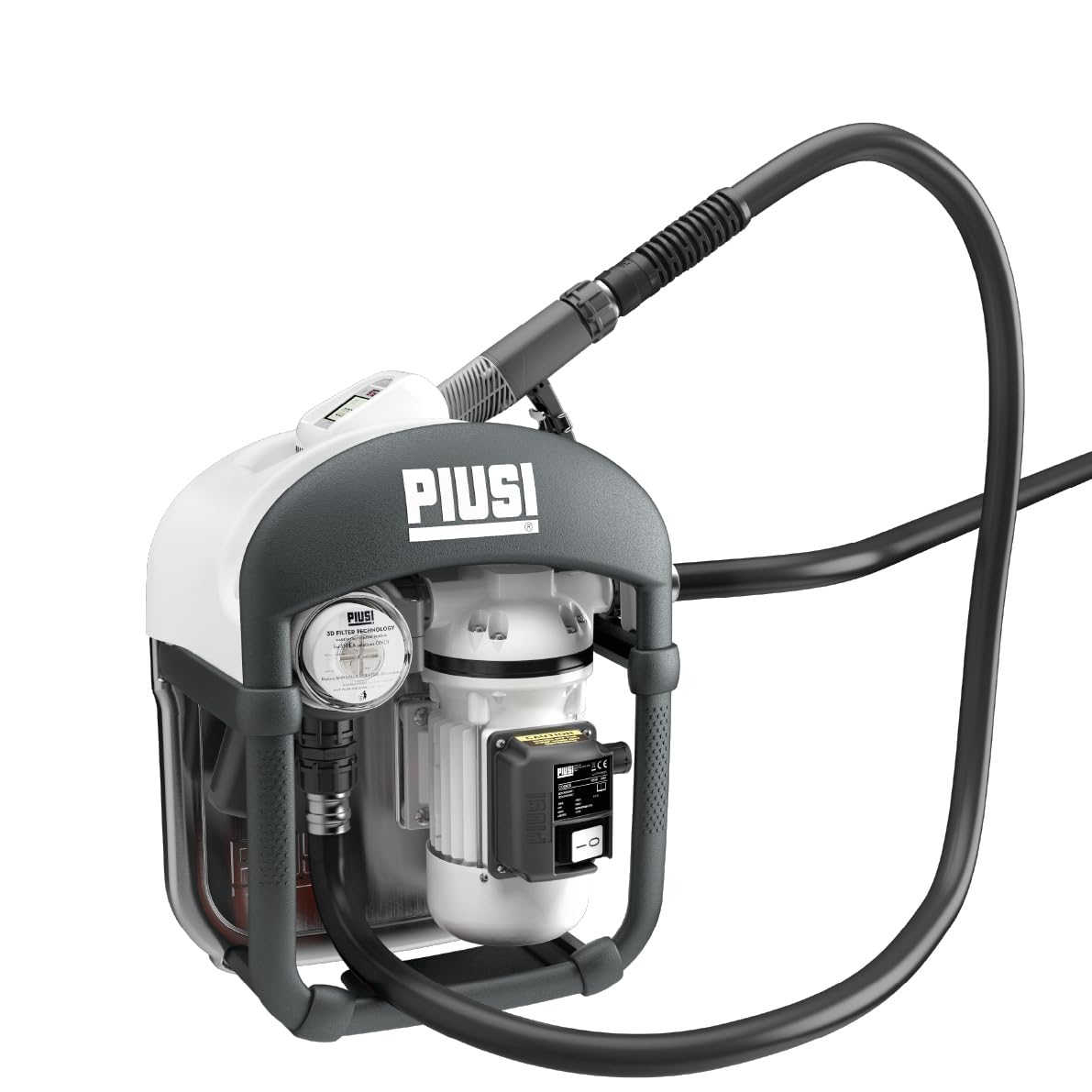 Piusi THREE25 DEF Transfer Pump Kit 9 GPM Equipped with Filter, 19 ft Discharge Hose, Automatic Nozzle with Meter Specifically Designed for IBC Tanks (AC 120V)