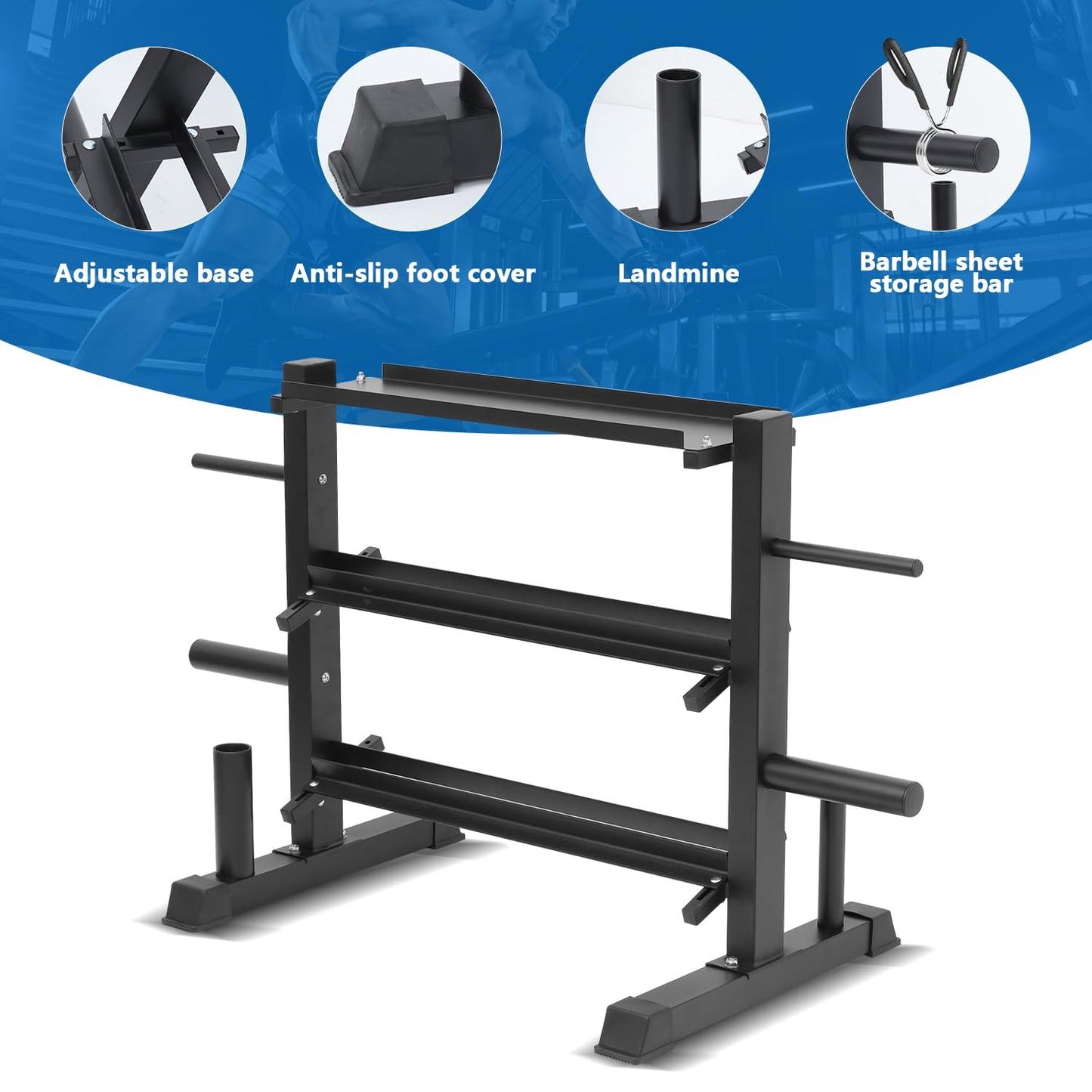 Cometofit Adjustable Dumbbell Rack, Dumbbell Set with Storage Rack for Kettlebells, Weight Organizer Stand, Weight Rack, Kettlebell Rack
