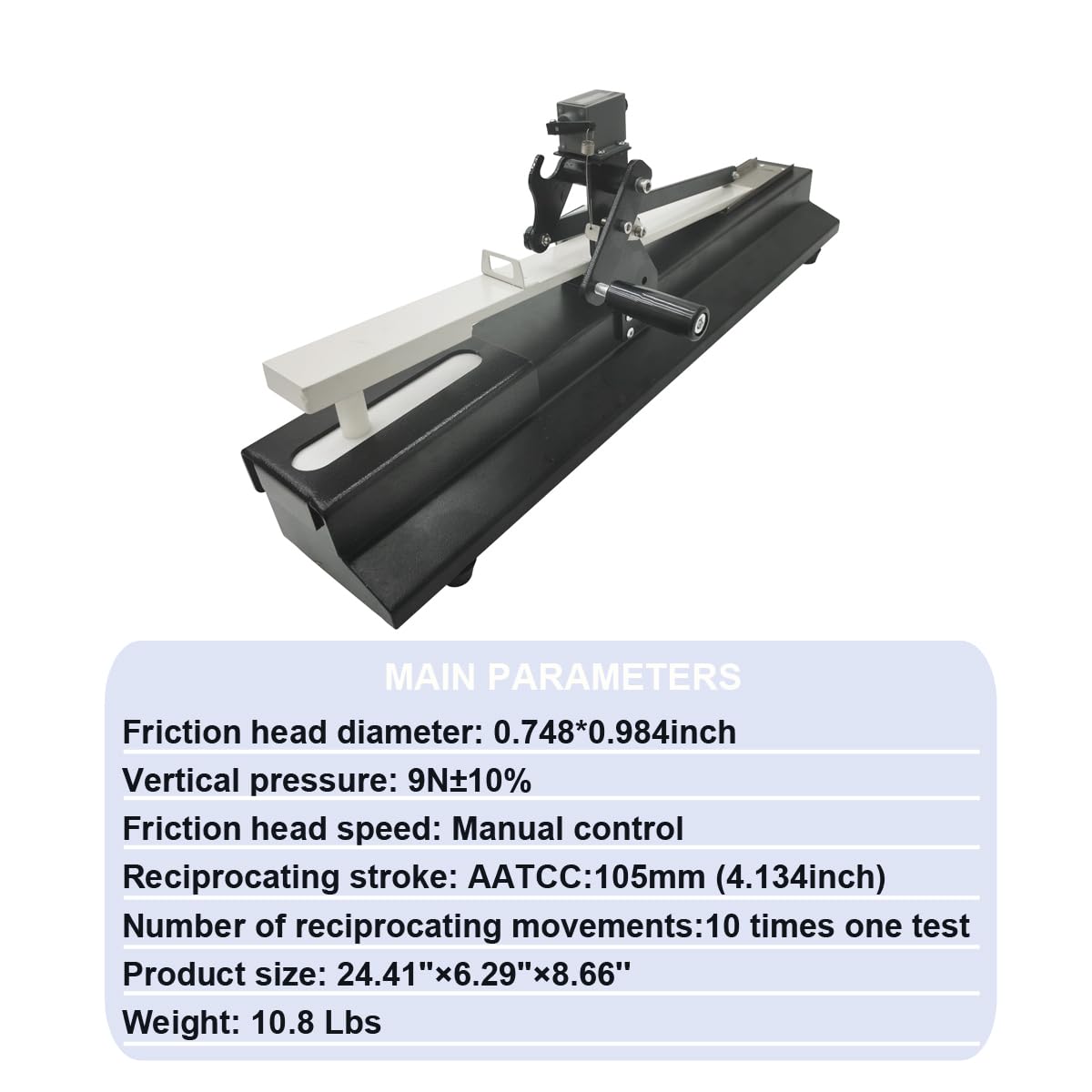 INTBUYING Dry Wet Rubbing Fastness Tester AATCC Manual Crockmeter Rub and Color Transfer Testing Color Fastness Tester with 0.62 Inch Friction Head Diameter
