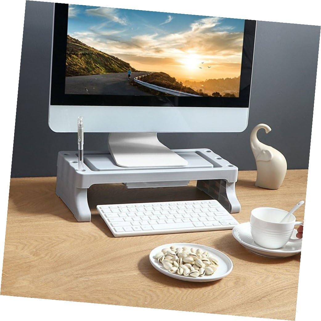 Desk Hutch Organizer for Home Office - Laptop Shelf & Storage