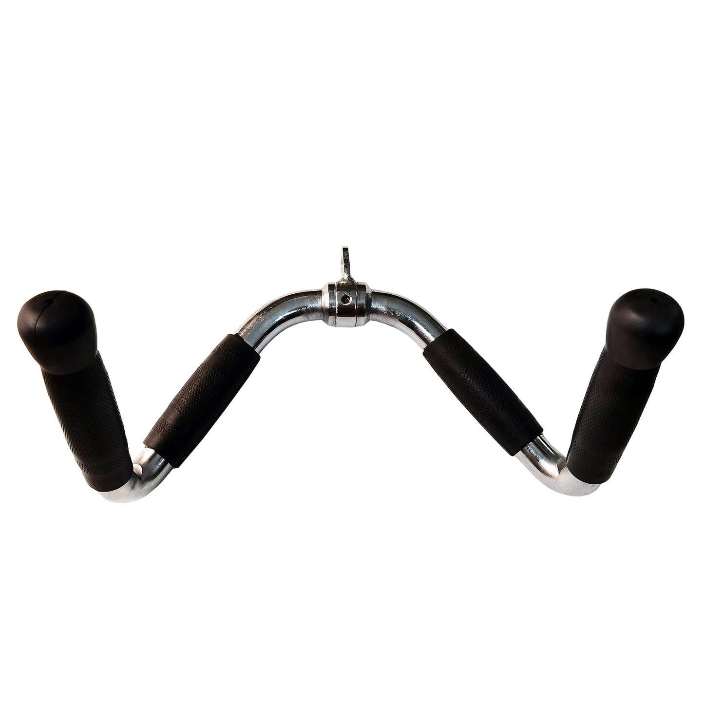 yuhqc Lat Cable Machine Attachment Curl Pulldown Barbell Revolving Bar, Multi-Exerciser Cable Attachment, Solid Steel Tricep Press Down Bar with Rubber Handgrips & Revolving Hanger(M)