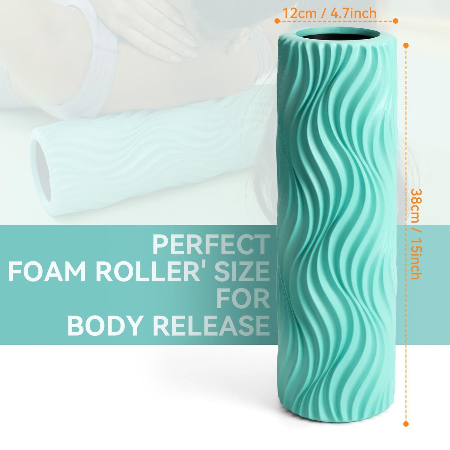 SUBCULTURE Pick Foam Roller - Medium Density Deep Tissue Massager for Muscle Massage and Myofascial Wave Textured Release, Back Roller for Pain Relief & Stretching