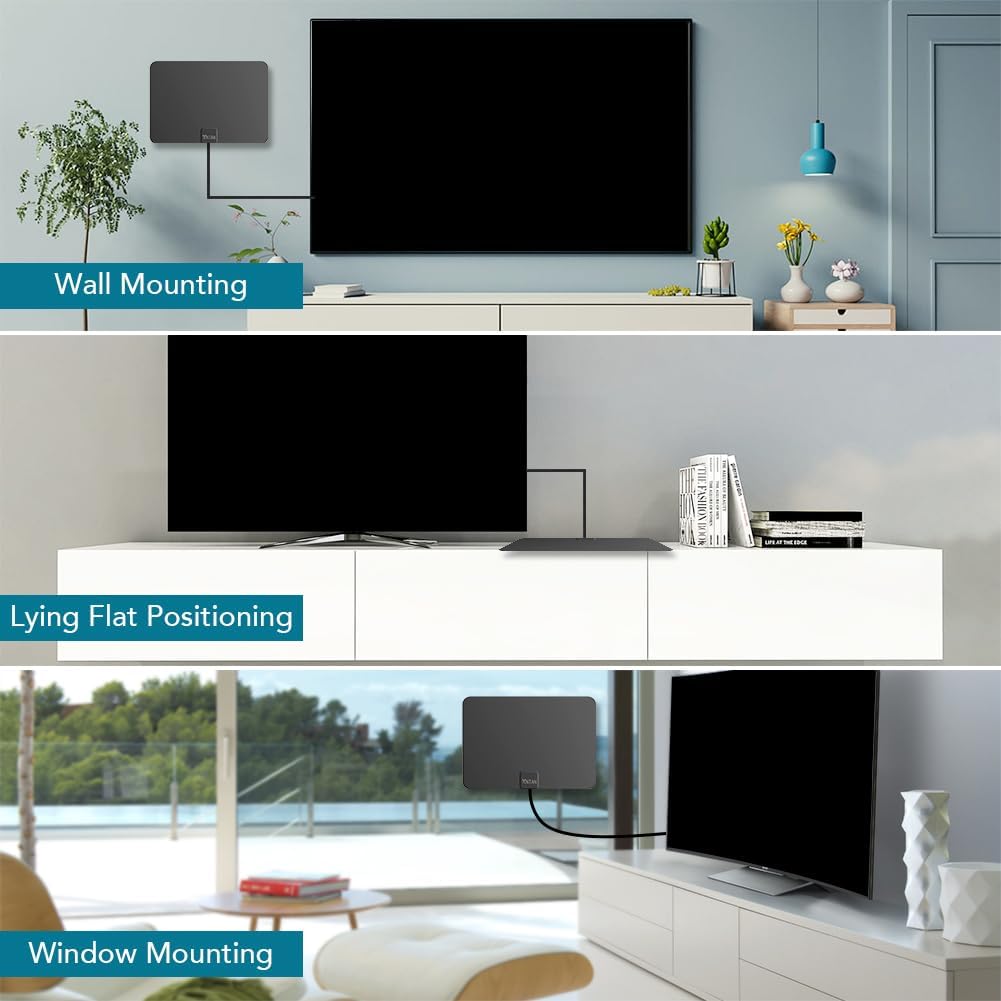 ANTAN 35 45 8K 4K 1080P 16.5ft Indoor Window HDTV Antenna Miles Range Support UHF VHF view HDTV Channels with Longer