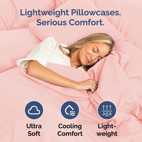 King Standard Pillow Cases - Soft Hotel Quality Pillowcase Covers - 4 Piece Set in Baby Pink