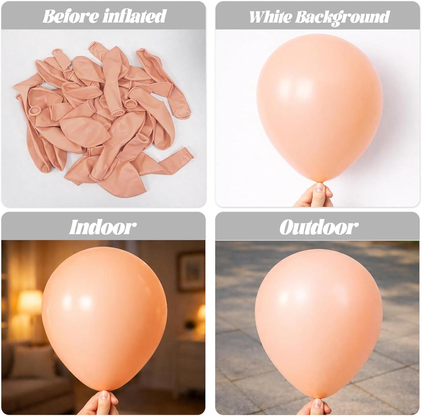 Voircoloria 105pcs Pastel Orange Balloons - 12 Inch Latex Balloons for Birthday & Baby Showers