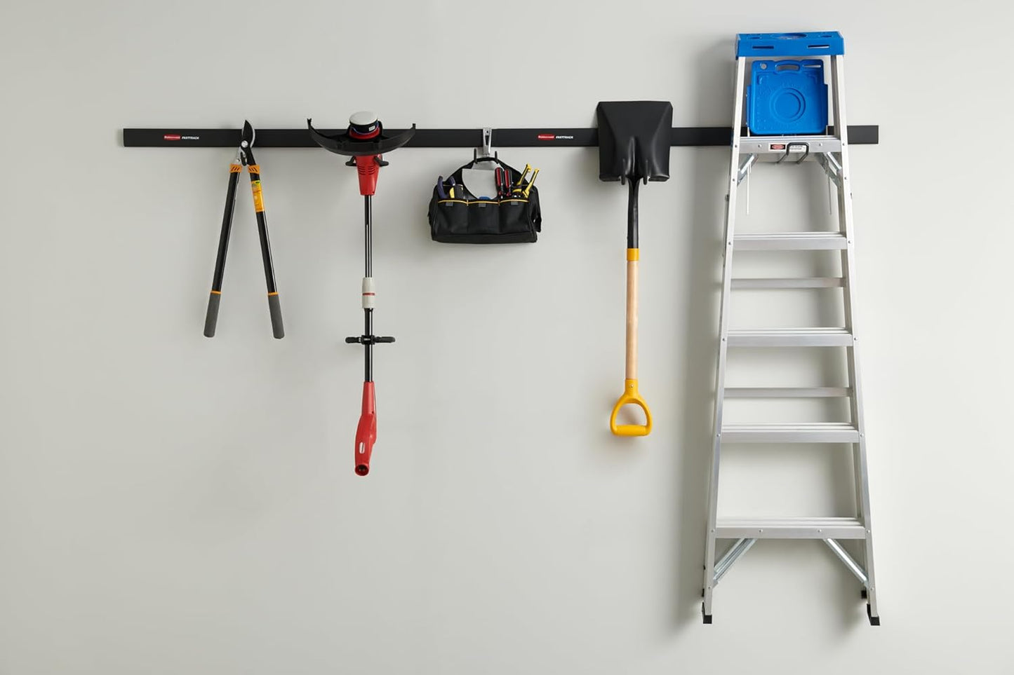 Rubbermaid Fasttrack Garage Storage Hooks - 7-Piece Heavy-Duty Tool Organizer Kit | Black