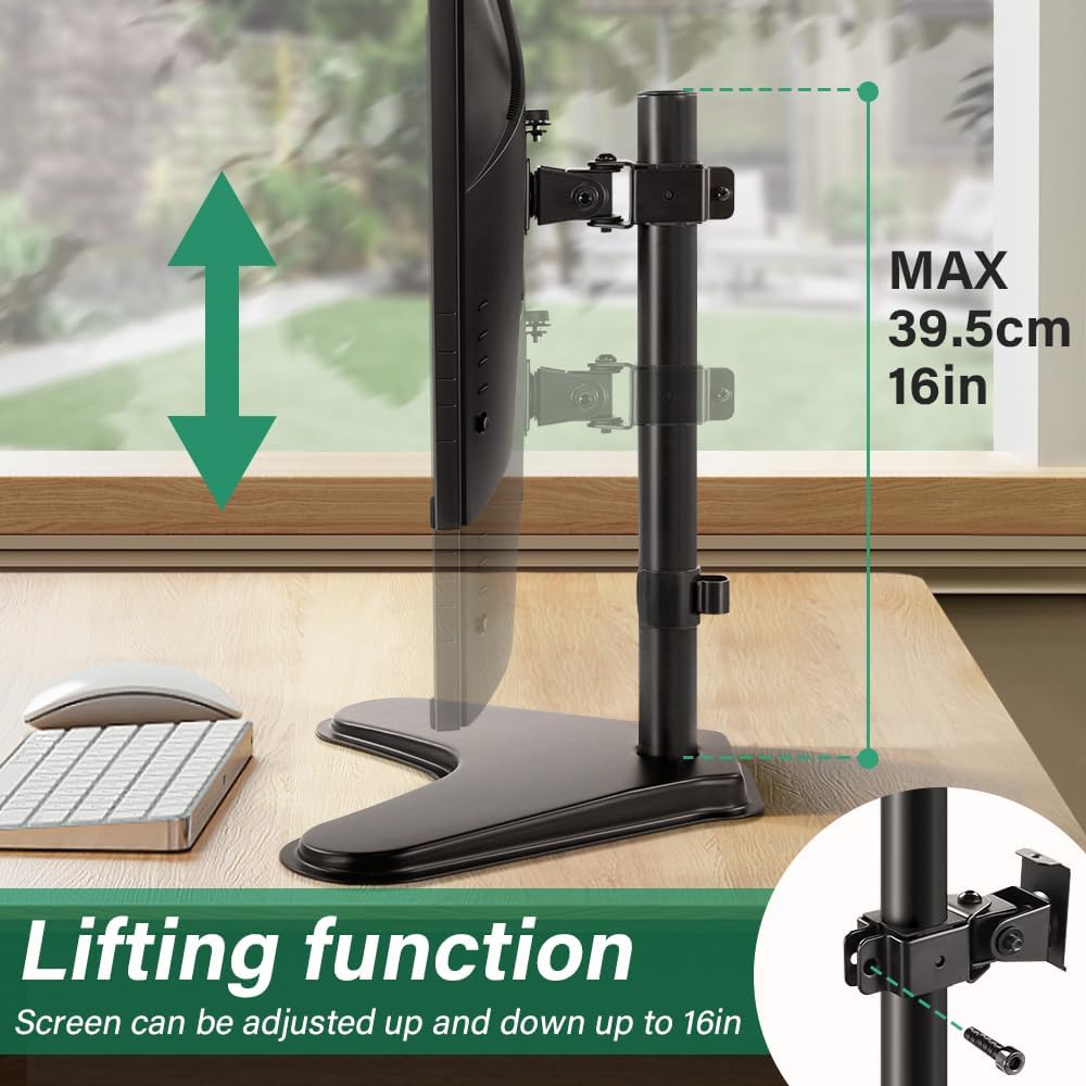 FURWOO 13'' 32'' Screen,75x75mm,100x100mm Adjustable Tvstand Single Computer Monitor Riser