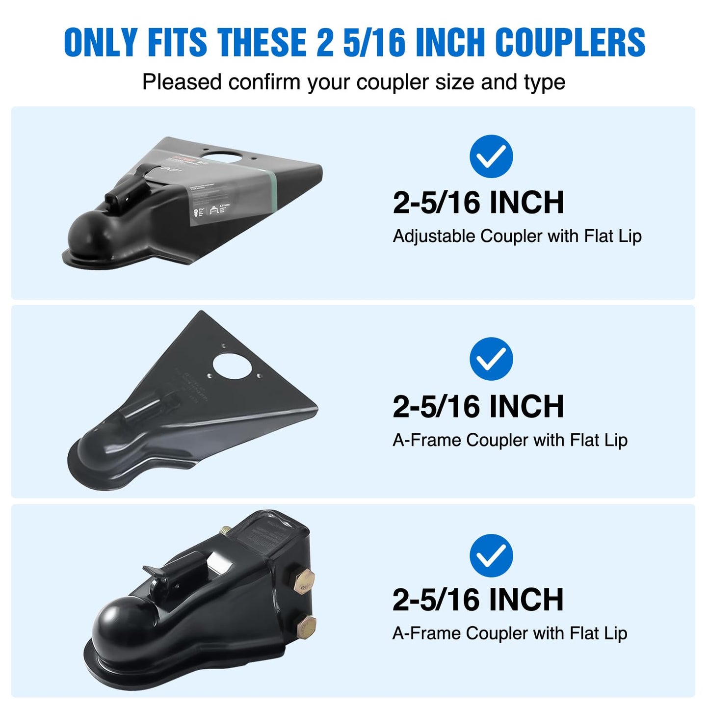 Nilight 2-5/16" Trailer Lock Heavy Duty Anti-Theft Trailer Hitch Locks Fit for 2 5/16 Inch Ball Coupler Safety Chains Trailer Tongue Lock Set with Key Pry-Resistant Brass Core for Trailer Boat RV