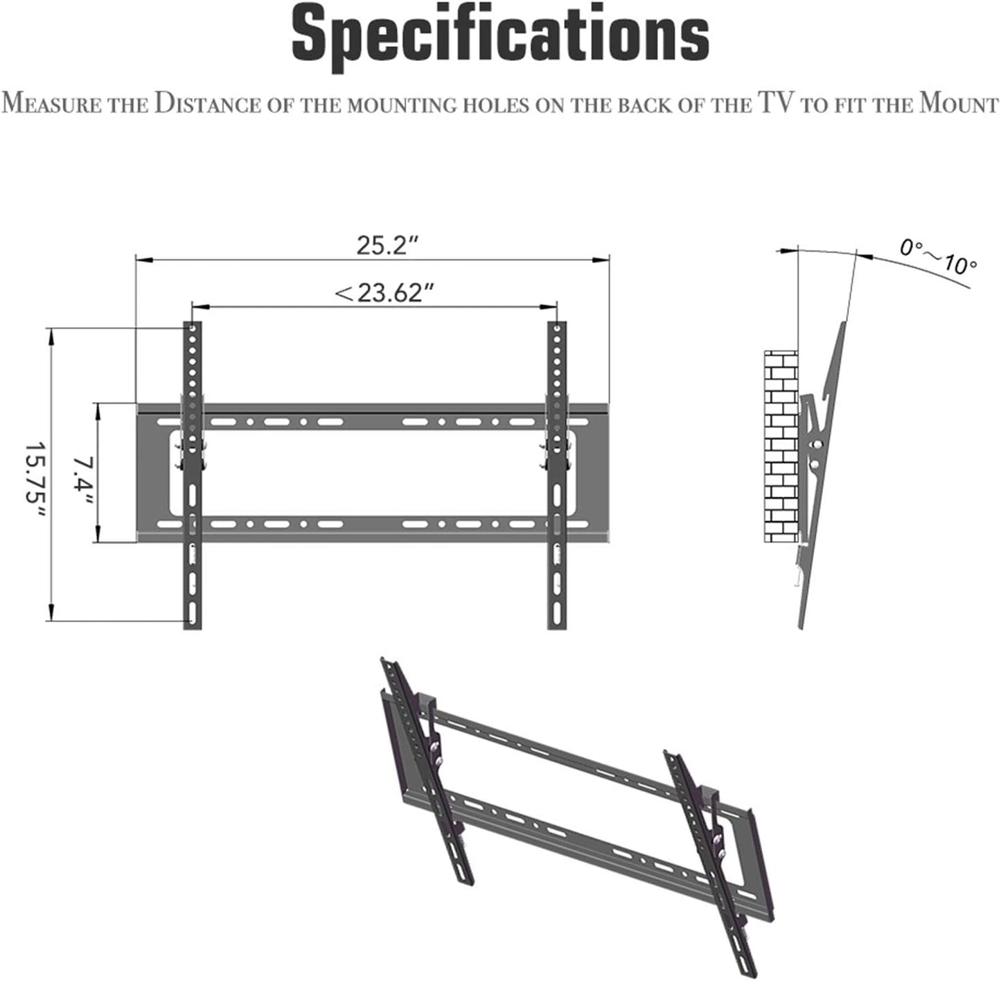 Generic 32-70" Wall Mount Bracket TV Stand with Spirit Level