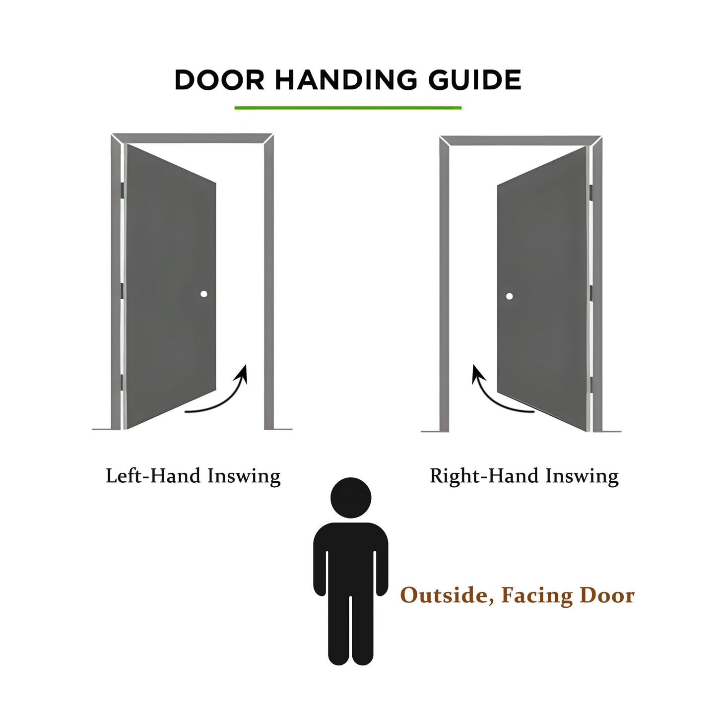 Fiberglass Entry Door 36x80'', French Exterior Door Right Hand Inswing Black Finished Frosted Glass Knock-Down Door, Vinyl Frame and Brickmould Included