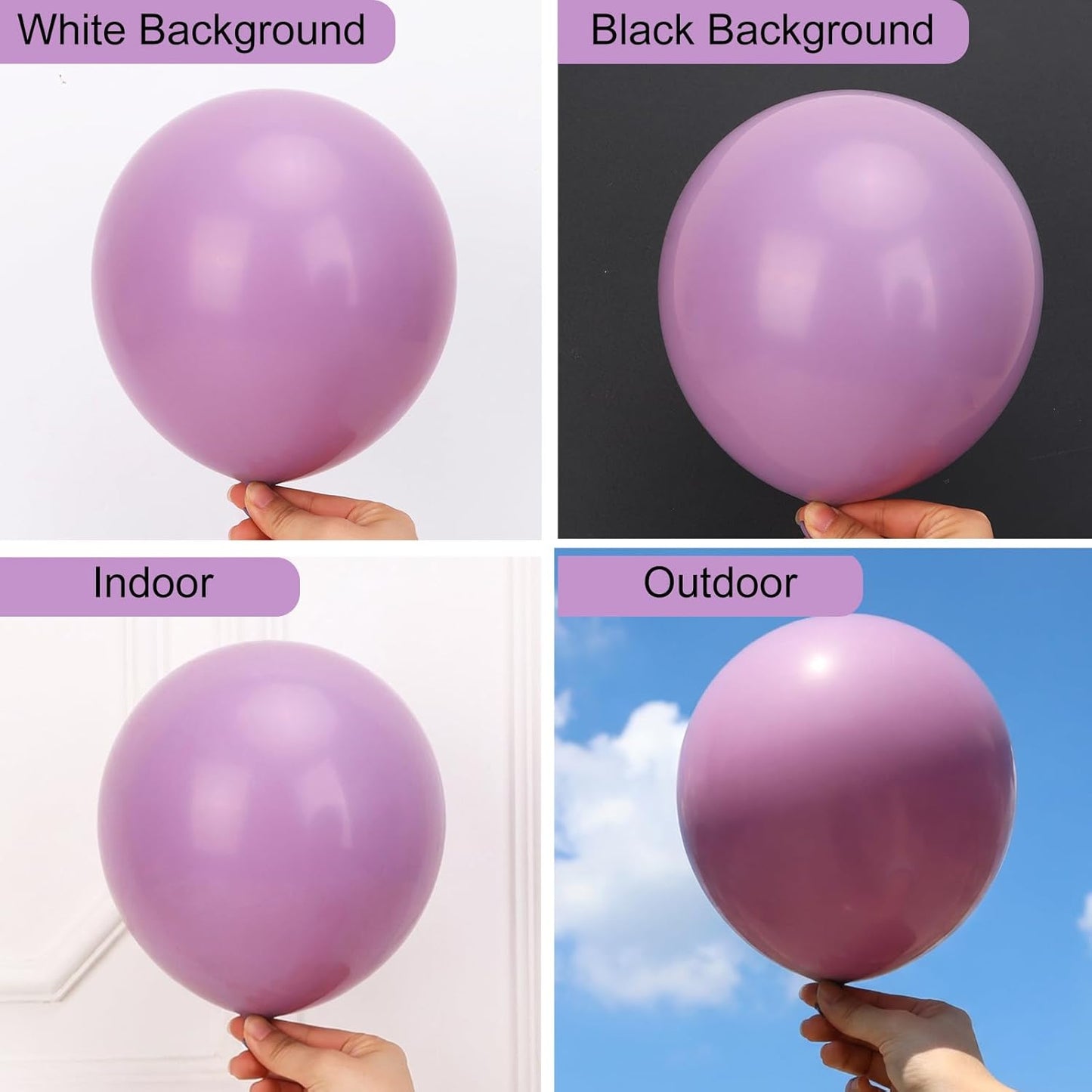 RUBFAC Dusty Purple Balloons - 129-Piece Latex Garland Kit for Weddings, Baby Showers & Parties | 5-18 Inch Sizes