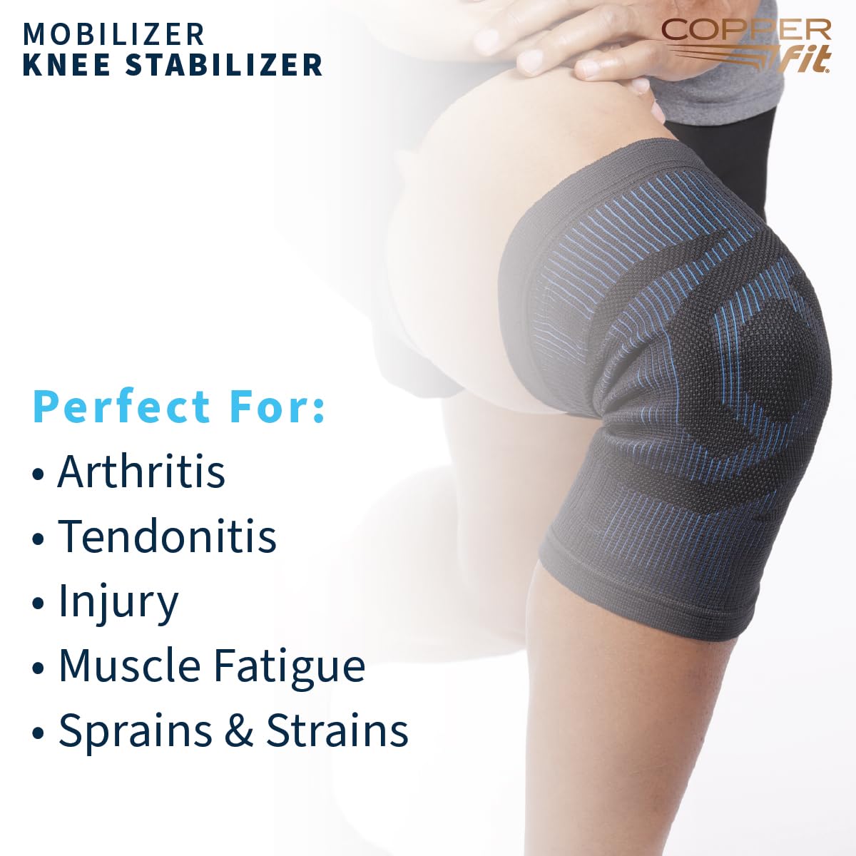 Copper Fit Mobilizer Knee Sleeve – ProSeries with Removable Side Stabilizers Knee Support for Advanced Recovery – Mobility, Knee Pain, Swelling, Inflammation, Circulation, Arthritis, Tendonitis (2XL)