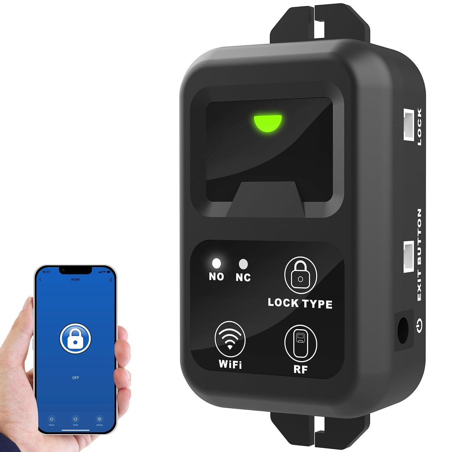 UHPPOTE 2.4GHz WiFi Remote Access Control System 1200lb Electric Magnetic Door Lock Kit with Smartphone app Access