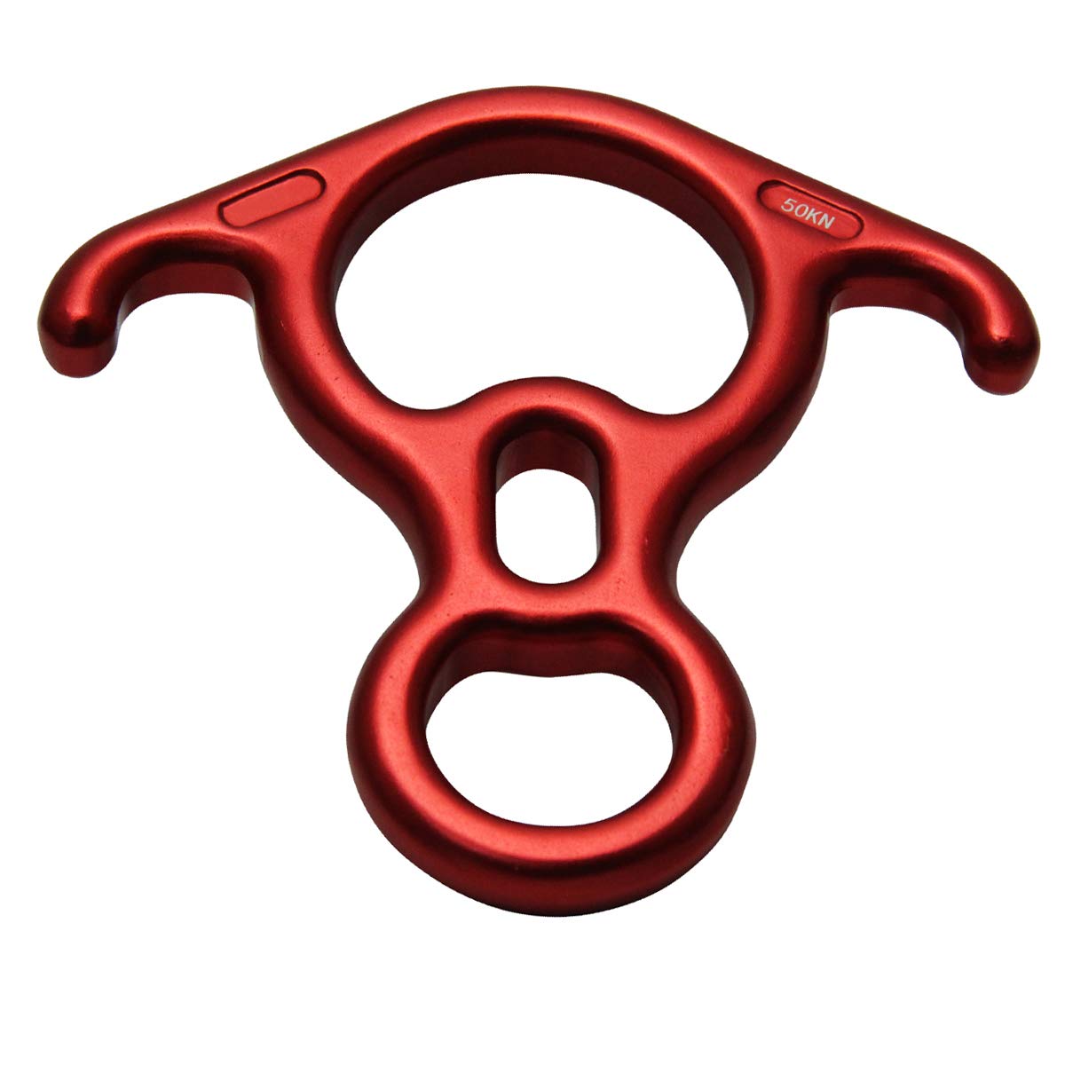 YXGOOD 50KN Rescue Figure, 8 Descender Large Bent-Ear Belaying and Rappelling Gear Belay Device Climbing for Rock Climbing Peak Rescue Aluminum Magnesium Alloy (Red)