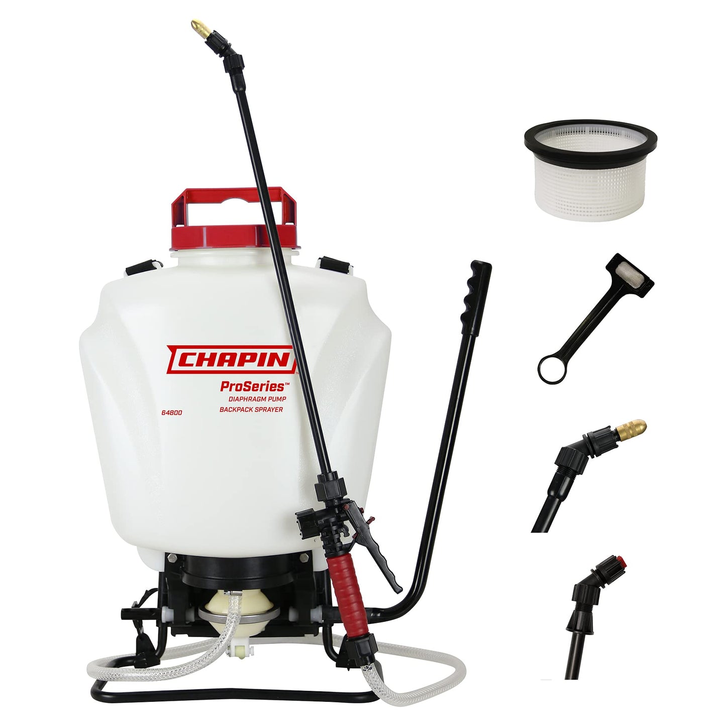 Chapin International 64800 4-Gallon ProSeries Liquid and Wettable Powder Diaphragm Pump Backpack Sprayer for Fertilizer, Herbicides and Pesticides, 4-Gallon (1 Sprayer/Package)
