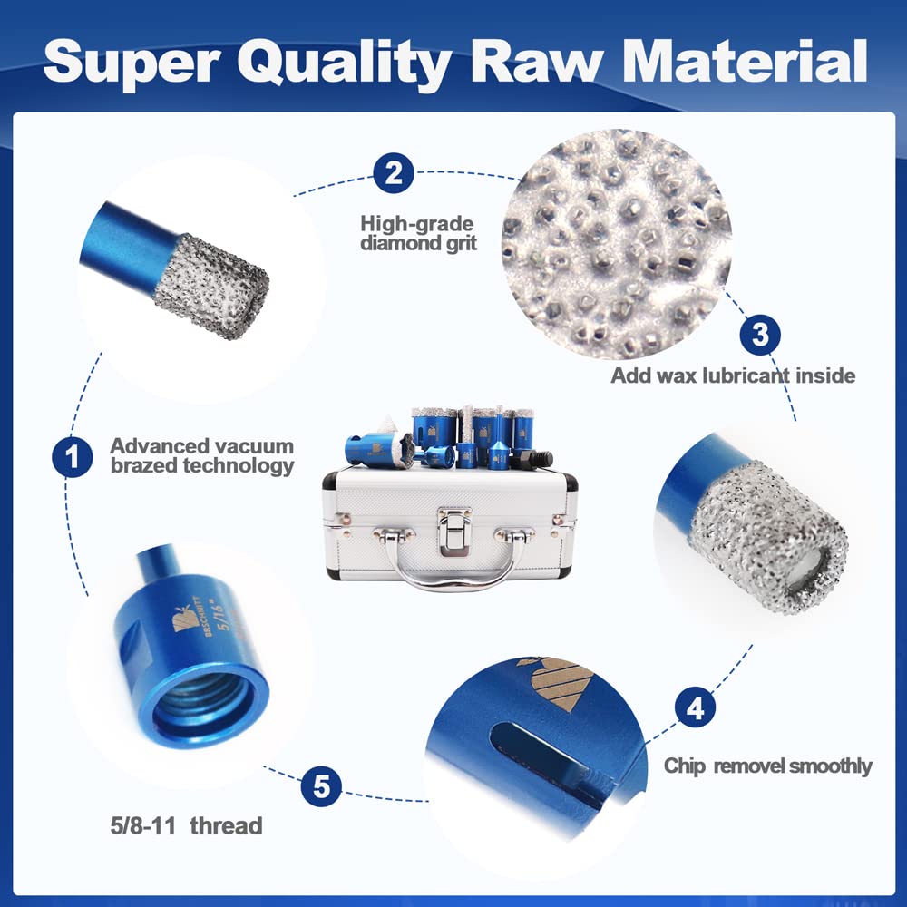 Diamond Core Drill Bit for Porcelain Tile Ceramic Marble Granite Diamond Core Drill Bit Set for Porcelain Tile Ceramic Marble Granite