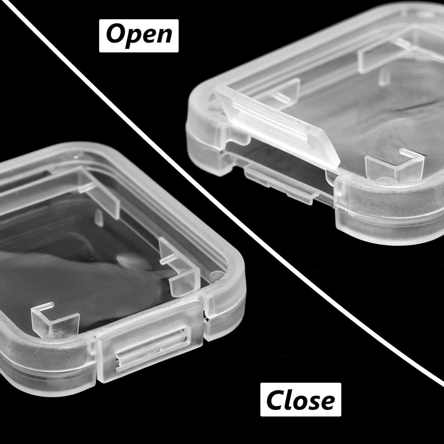 UTENEW (Pack 10) Transparent Standard SD SDHC Memory Card Case Holder Box Storage Boxes