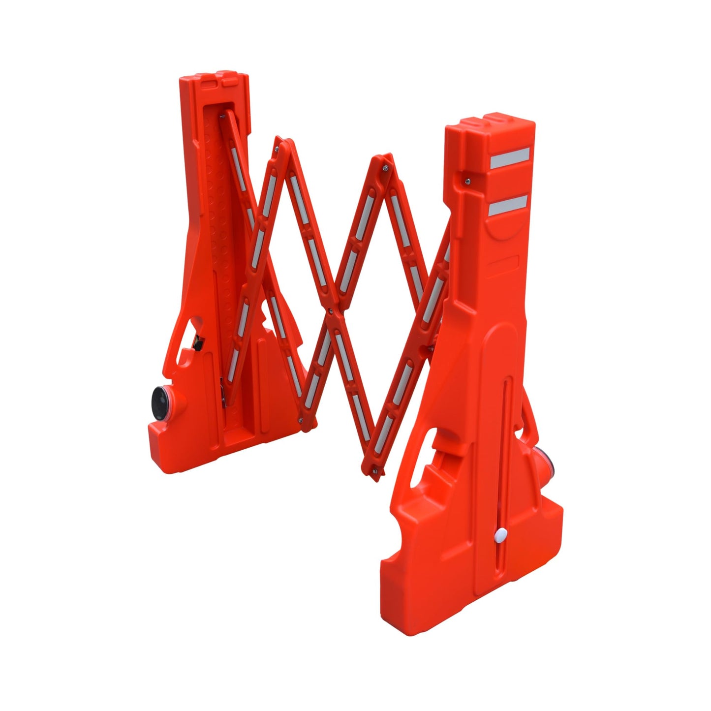 Pittman 6 ft Ultra Portable Lightweight Gate Barricade, 36" High Red and Reflective White Plastic Safety Barrier with Easy Carry Handles and Water Fillable Legs (763657)