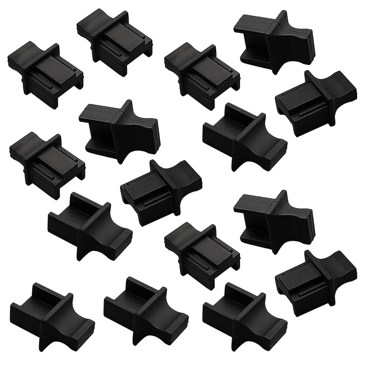 ThtRht 30 Pack RJ45 Gigabit Switch Port Dust Cover Cap Protector with Handle Grip Plastic Plug Socket Stopper