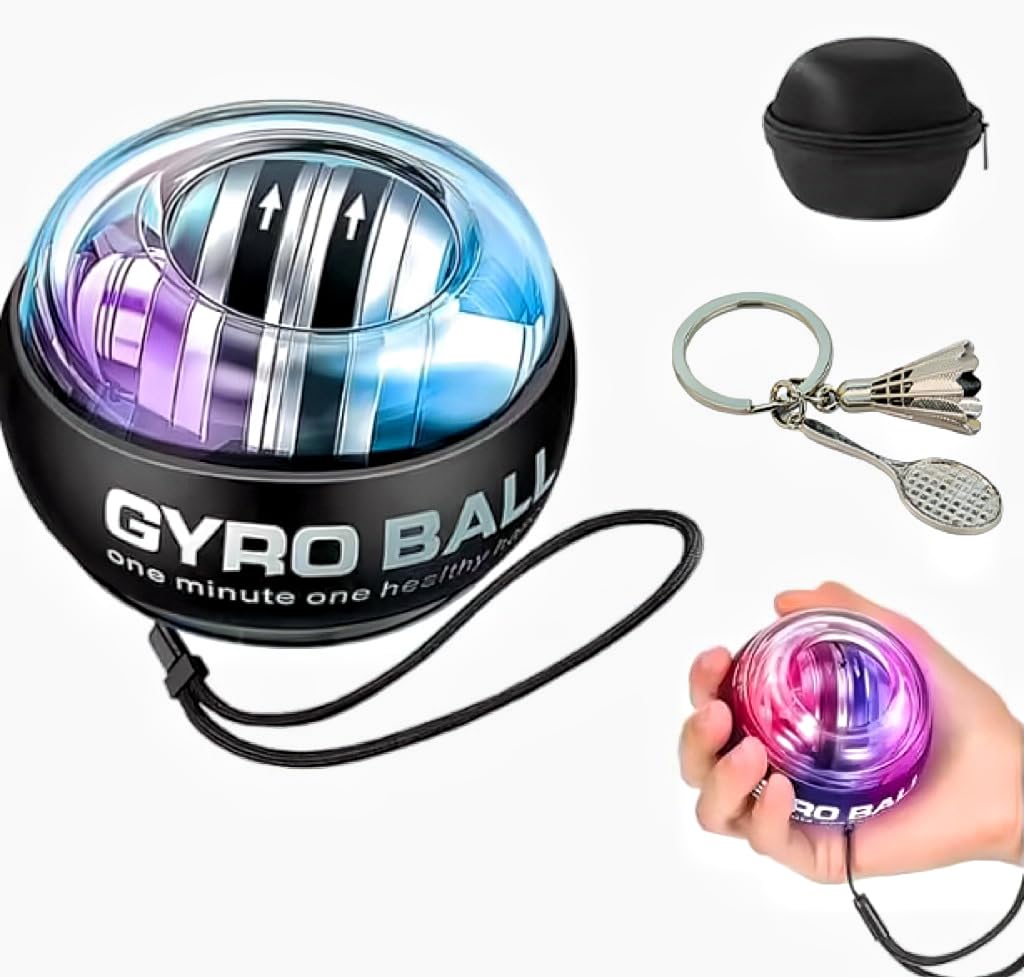 Hand Grip Strengthener Ball Wrist Ball gyro ball Exerciser Auto-Start Wrist Balls Hand Exerciser Devices with LED Lights for Strengthening Arms hand strengthening devices powerball gyro exerciser