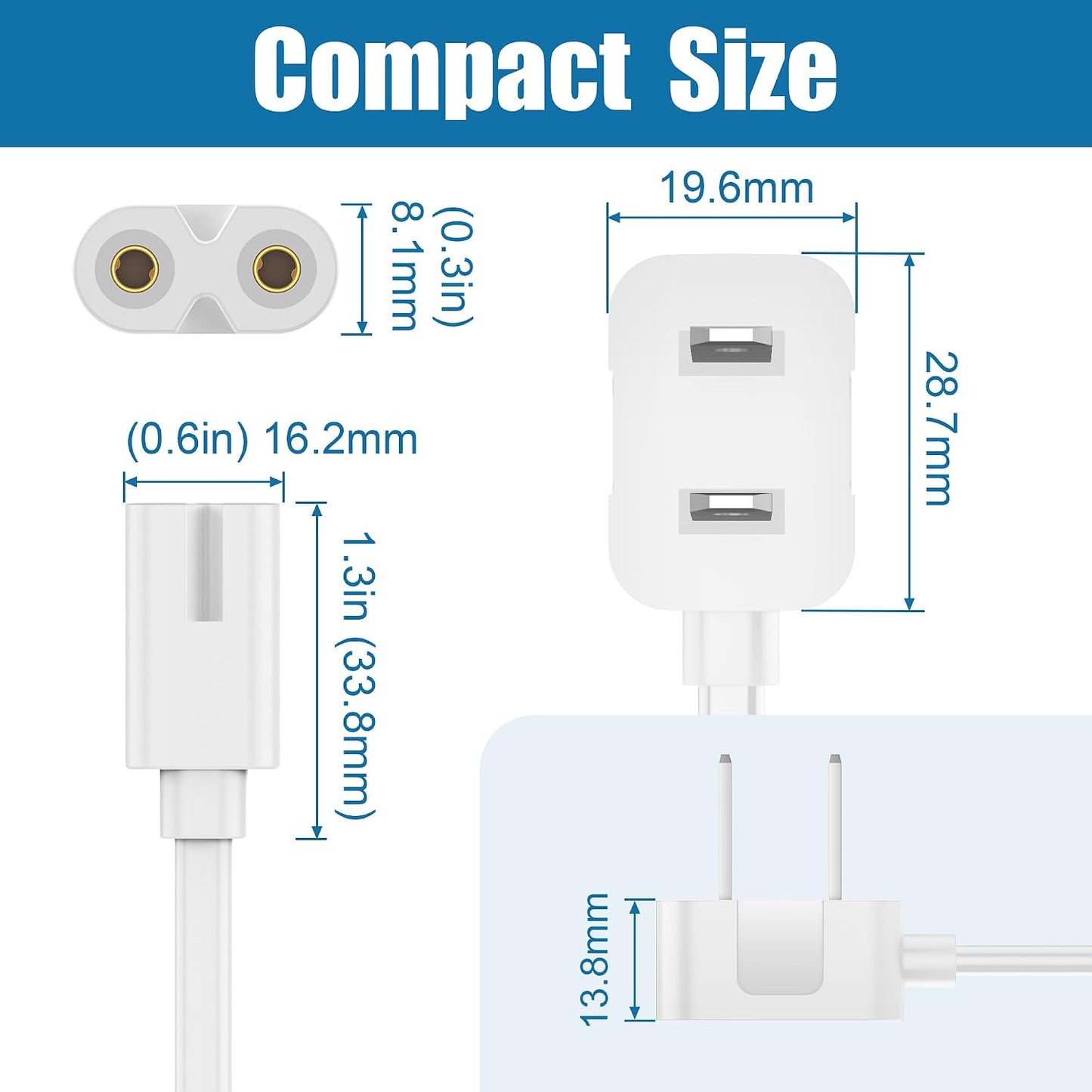 AGVEE 10ft 90 PS5/PS3 2 C7 Degree Power Cord for Sony Slim, Xbox Series S/X, Xbox One S/X, Prong Universal TV Power