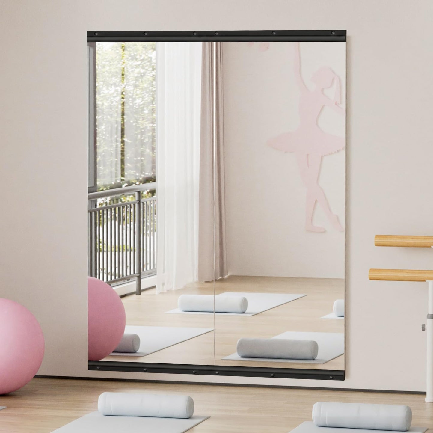 brisafe Home Gym Mirror, 72X36 Inch(Each)-2PCS Large Frameless Tempered Glass Full Body Wall Mounted Mirror for Gym, Yoga, Exercise, Dance Studio