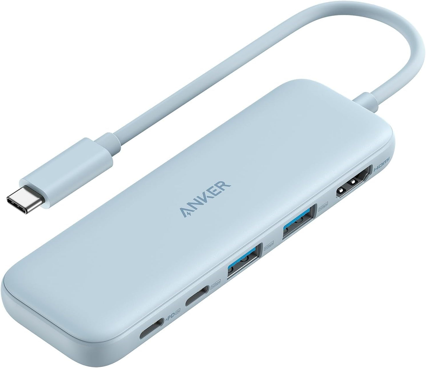 Anker 5-in-1 4K 5Gbps 2 5Gbps USB C Hub, USBC to HDMI Hub with Display, USB-C and USB-A Data Ports for MacBook Pro