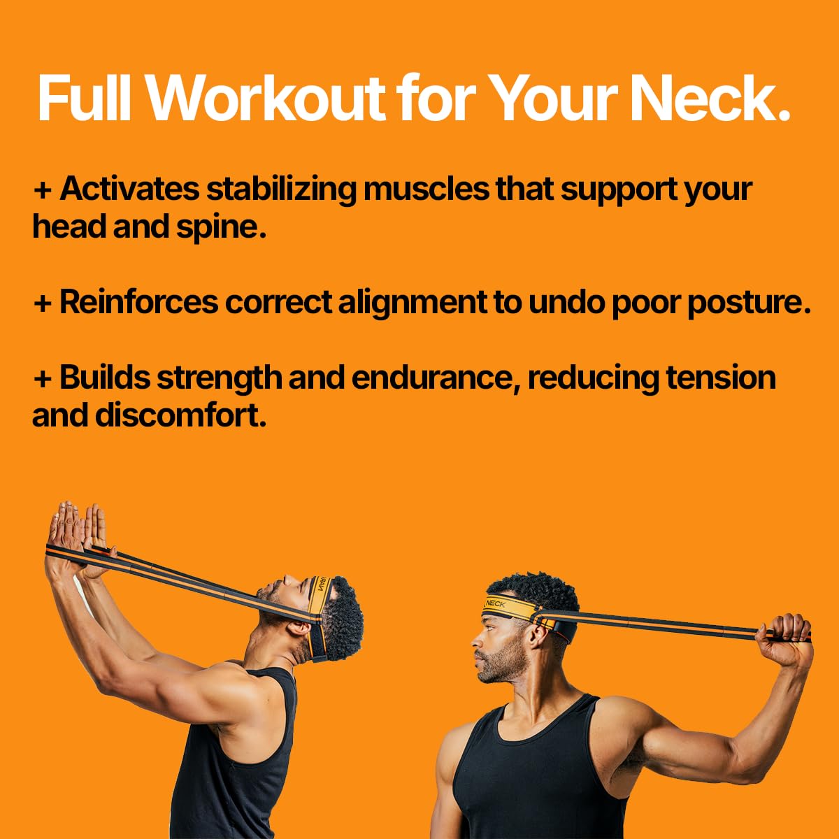 Portable Neck Exercise Device - Neck Pain Relief, Posture Improvement, and Neck Strength Training with Resistance Band and Adjustable Head Strap for Home Use, Gym use or Travel - Lightweight, Compact