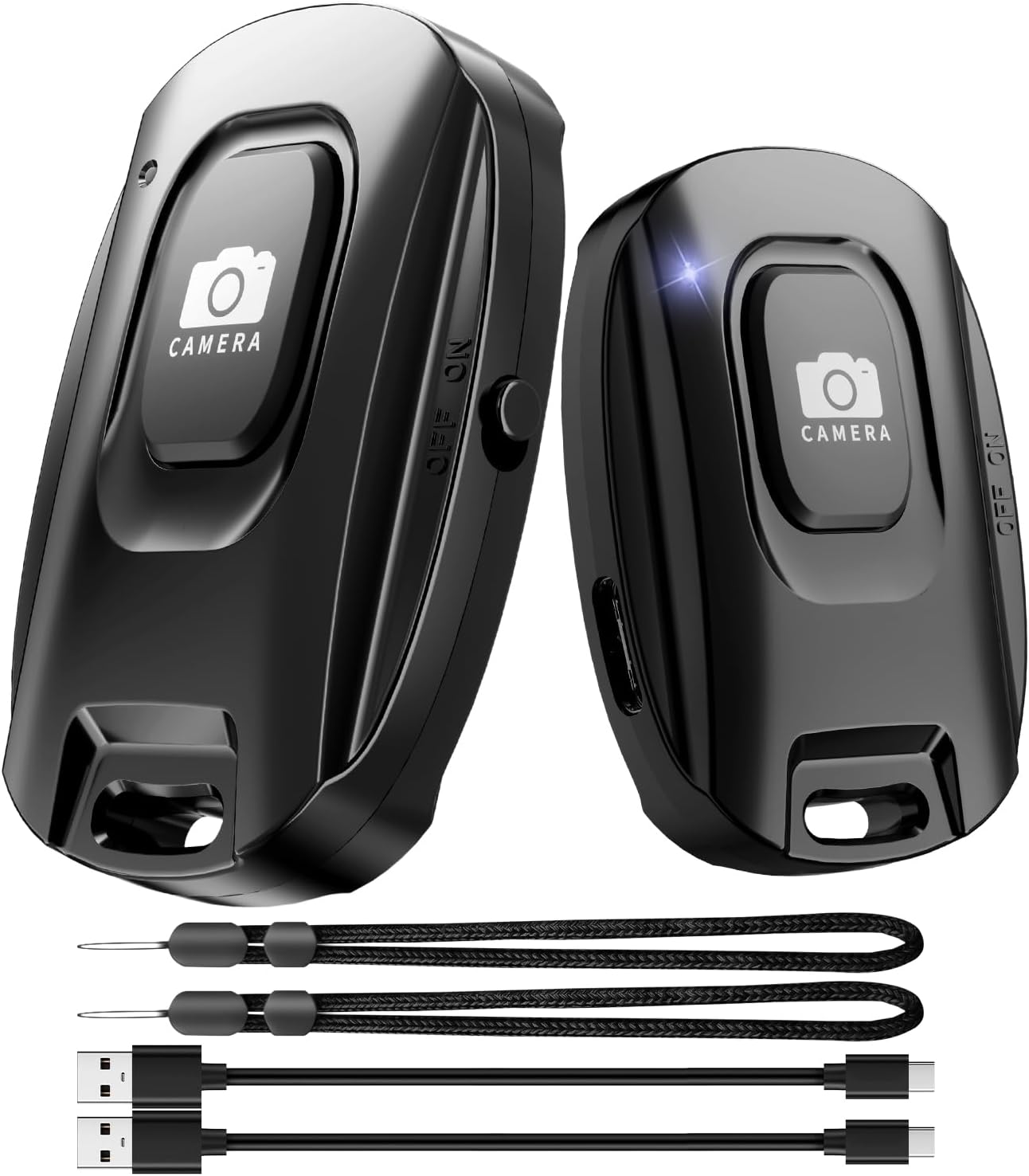 MAIRAN 2 Pack Rechargeable Wireless Camera Remote Shutter for iPhone and Android Smartphones, Bluetooth Phone Remote