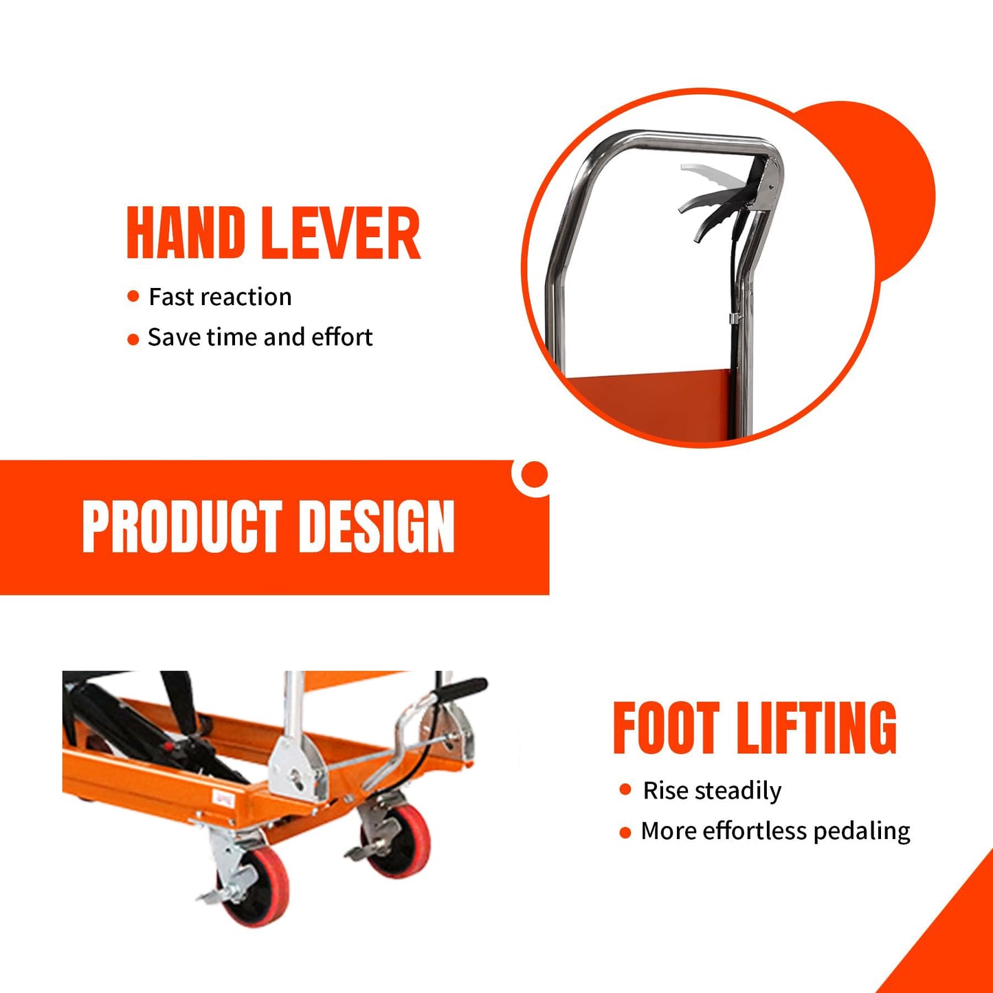 Tory Carrier Lift Table Cart 660 LBS Capacity 35.4" Lifting Height, Foldable Hydraulic Scissor Cart, Manual Platform Carts, 4 Wheels and Foot Pump, Elevating Hydraulic Cart for Transportation