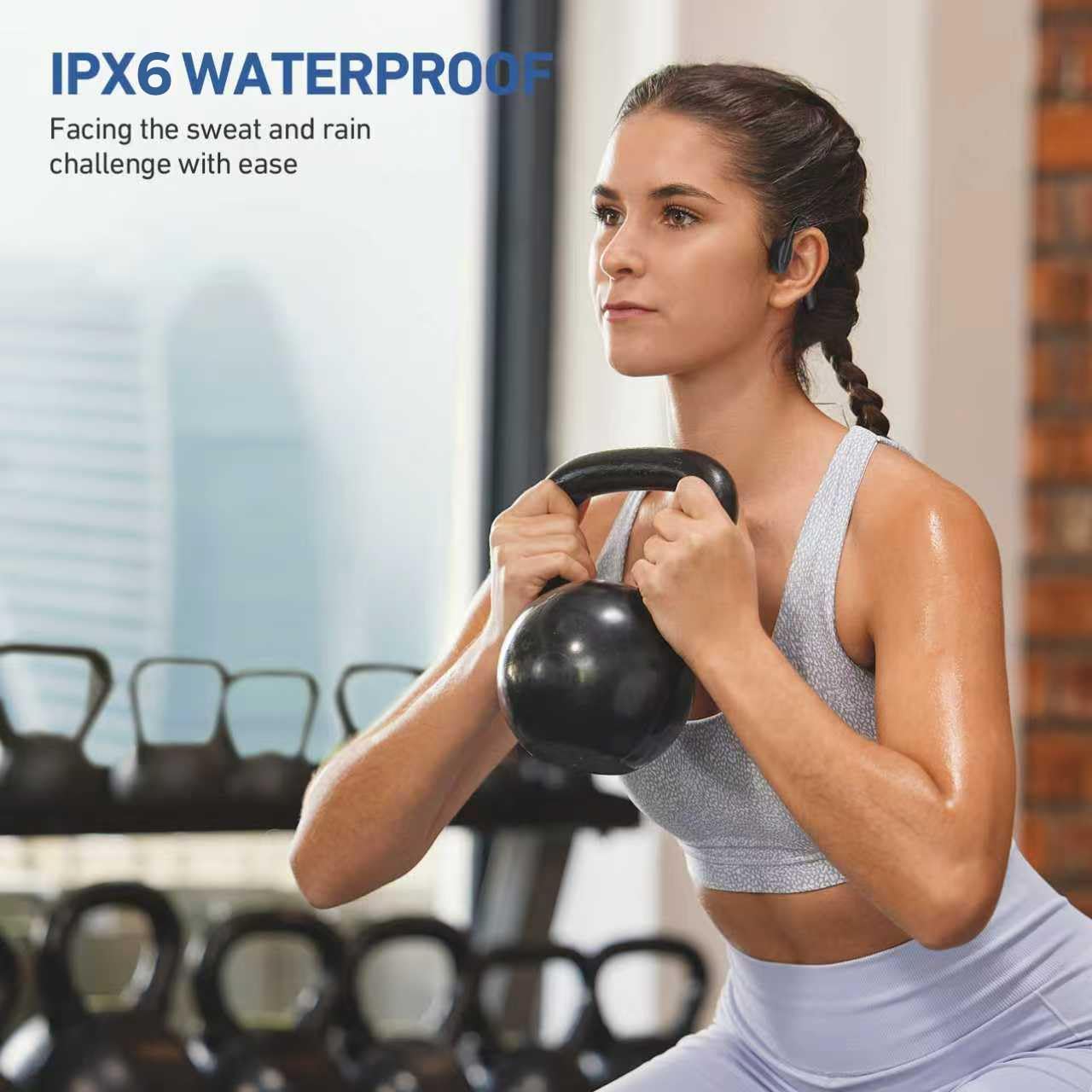 5.4 12H IPX6 Headset Bone Conduction Headphones Bluetooth Open Ear Headphones with Mic, Wireless Earphones, Sports