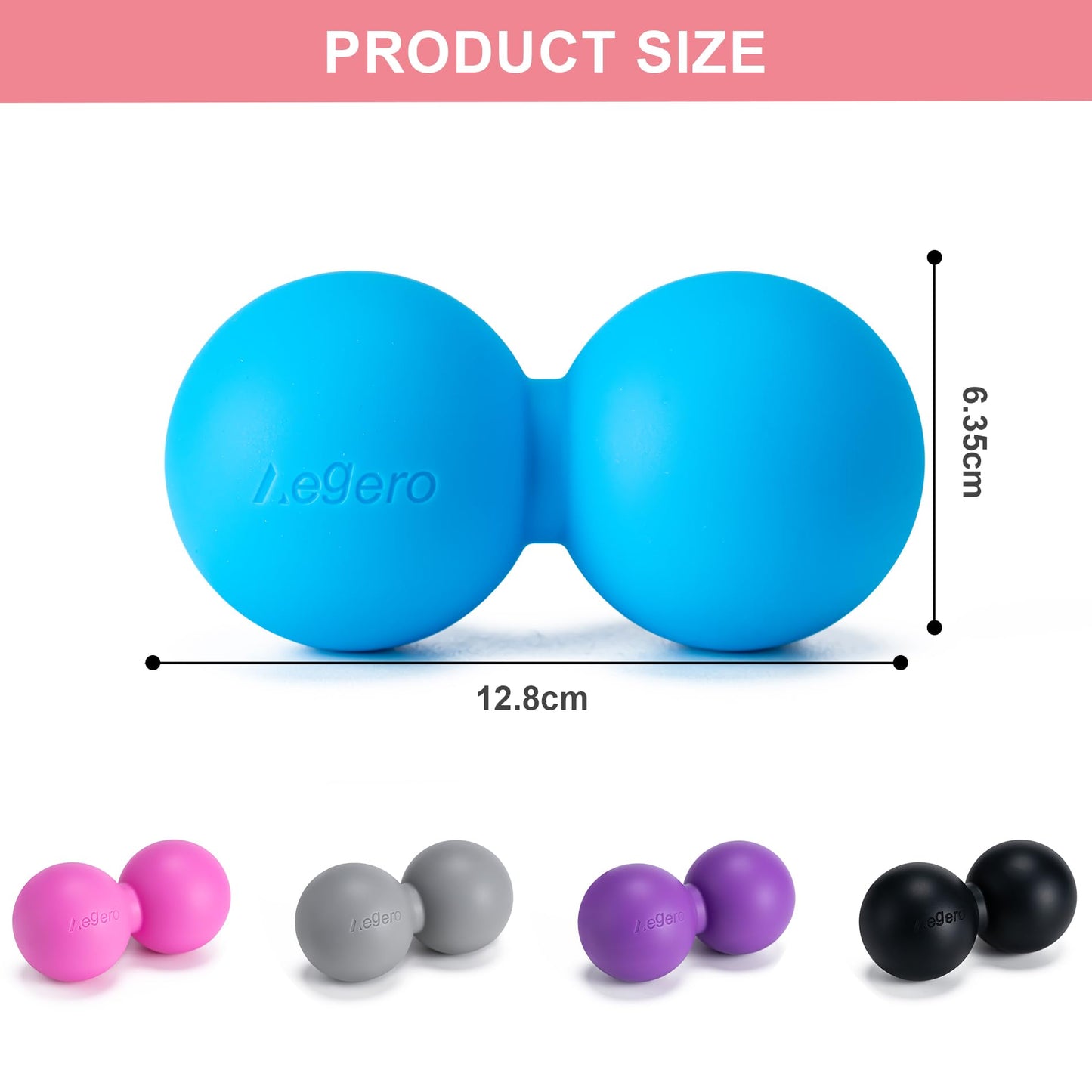 Aegero Peanut Massage Ball-Double Lacrosse Massage Ball, Mobility Ball for Myofascial Release,Yoga Therapy,Trigger Point Therapy,Muscle Knots and Acupoint Massage (Blue Firm Ball)