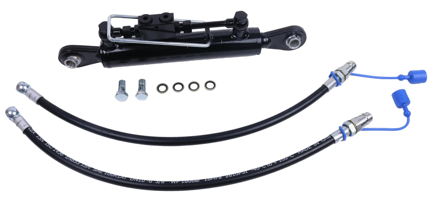 Solarhome New Hydraulic Top Link Cat. 1-1 with Locking Block 18 1/8” - 26 3/8”,1.96''-2.48'' Bore with 2 x Hose, 2-Way Check Valve Hydraulic Cylinder Compatible with Tractors, Excavators