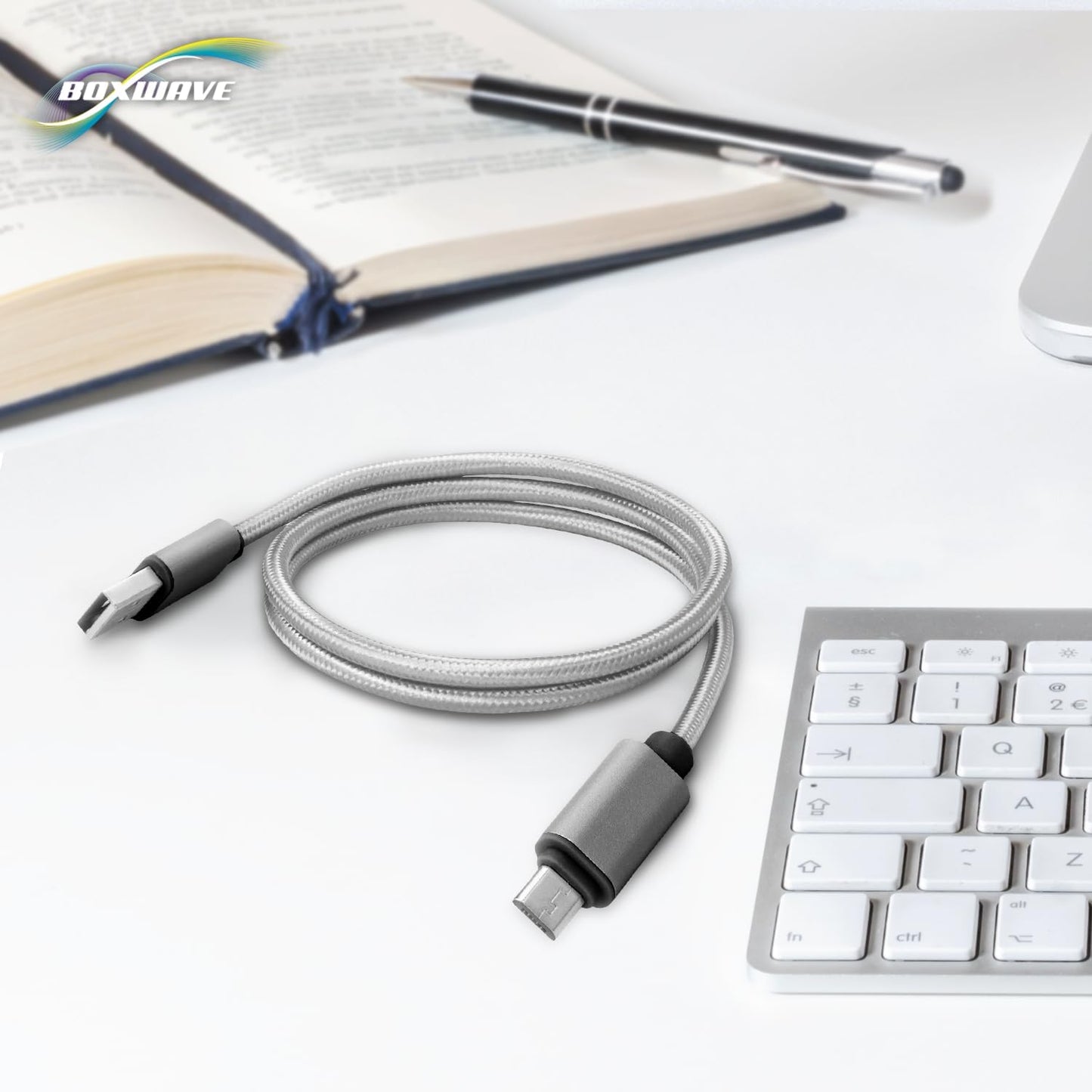 BoxWave MP3 (1.8 Cable Compatible with Dyzeryk Player in) - Micro USB DuraCable, Braided Micro USB Charging Cable