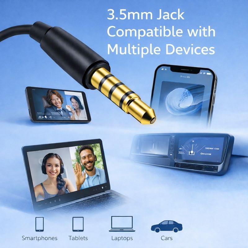 3.5mm Pack Wired Earbuds with Microphone, Jack in-Ear Headphones, Compact Lightweight Earbuds with Inline Mic