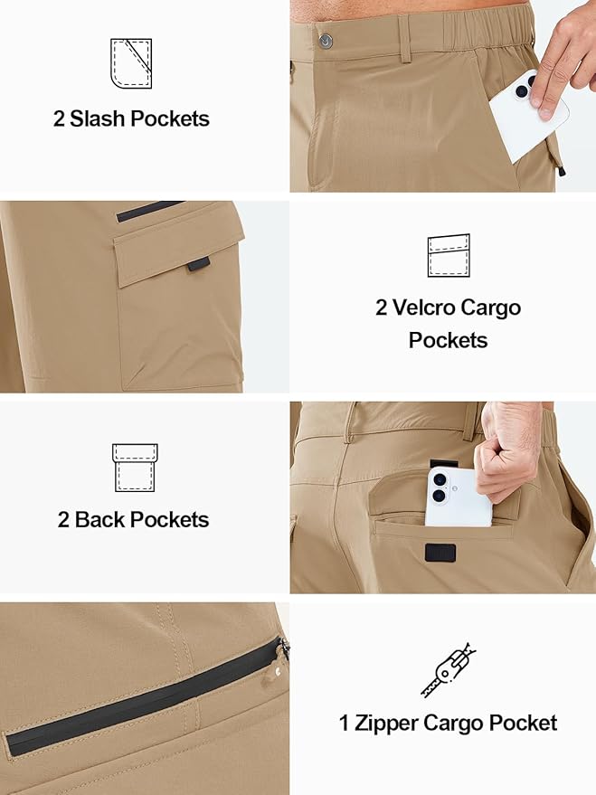 NORTHYARD Men's Cargo Hiking Shorts 9" Lightweight Outdoor Tactical Work Camping Sport Golf Casual Travel Fishing Multipocket