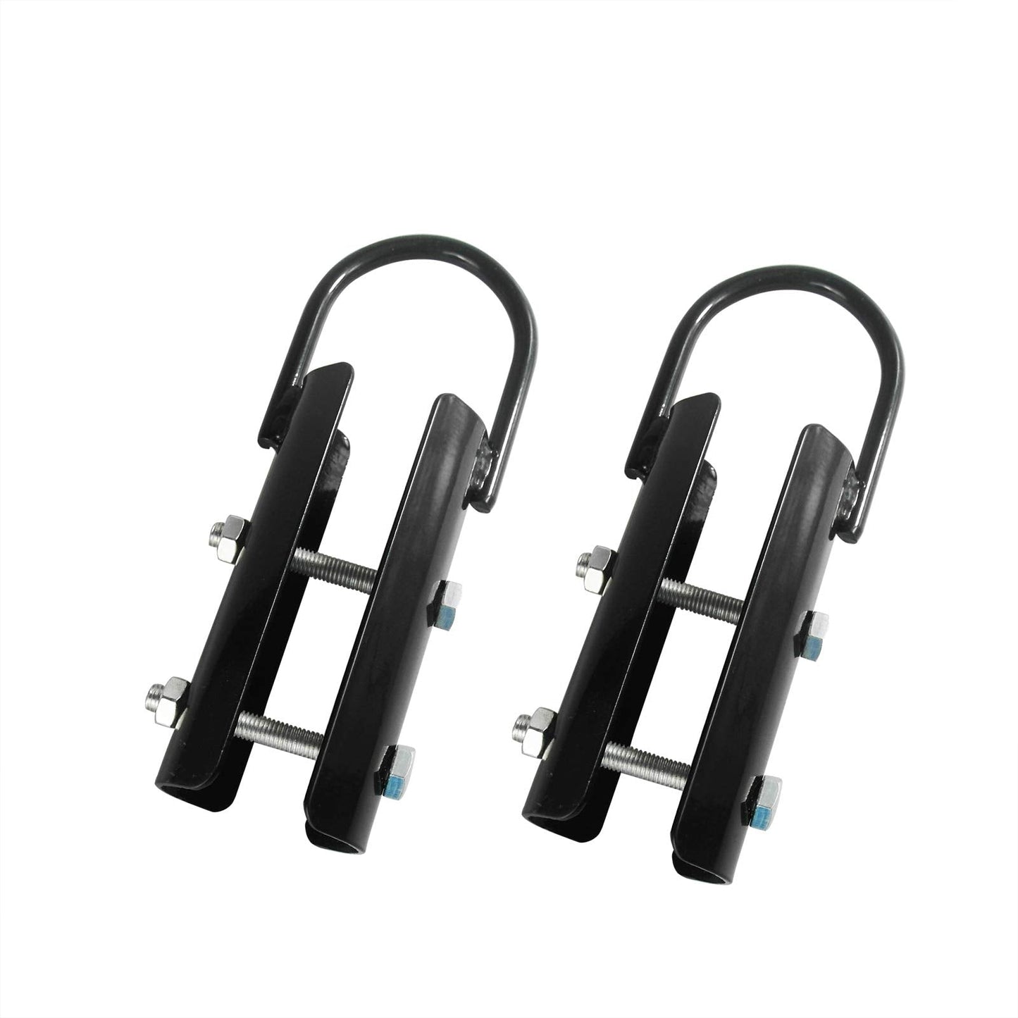 Vehcarc 2 Sets Climbing Rope Clamp, 1½",1.5” Battle Rope Attachment Hook Accessories, Rope Clasp for Rope Climb, Climbing Training Garage Home Gym Workout Fitness Strength Training (1.5" 2PCS Black)
