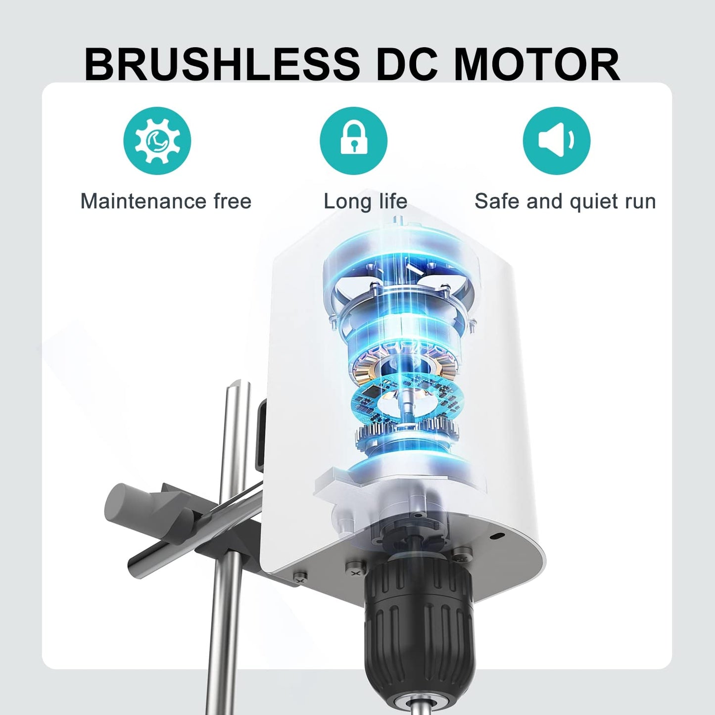 JOANLAB Digital Overhead Stirrer Mixer Electric Laboratory Industrial Liquid Mixer Stirring 30,000mPa.s,20L,100-2000RPM Adjustable