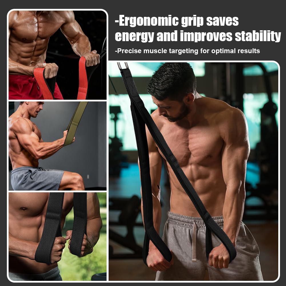 AOOSA Tricep Rope Cable Attachment, Heavy Duty Rope for Push Downs, Cable Overhead Presses with 3 Lengths of Handles, Multi Gym Accessory for Face Pulls, Overhead Press, Full-Body Exercises